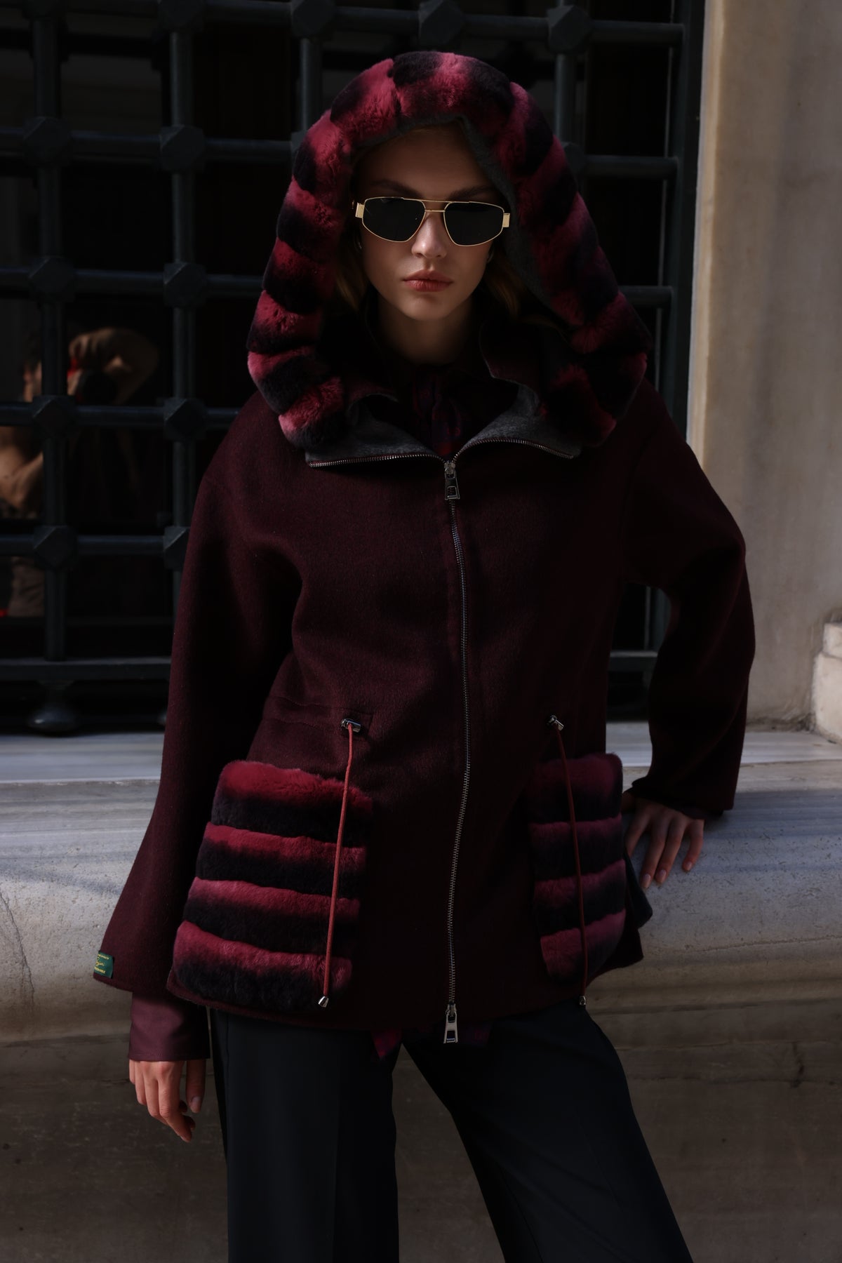 ALPACA RABBIT REX FUR JACKET -9317 REX