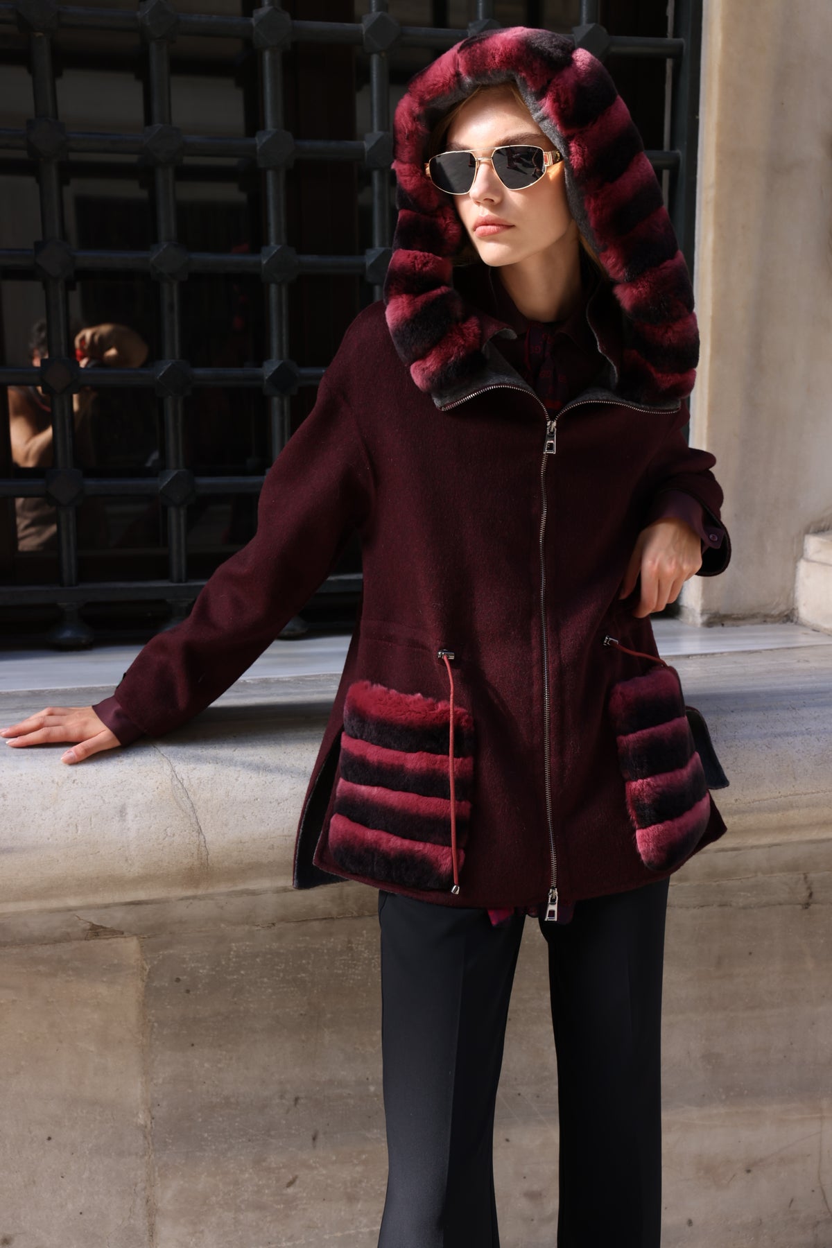ALPACA RABBIT REX FUR JACKET -9317 REX