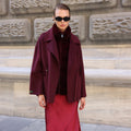 BURGUNDY ALPACA MINK FUR VEST JACKET -9478