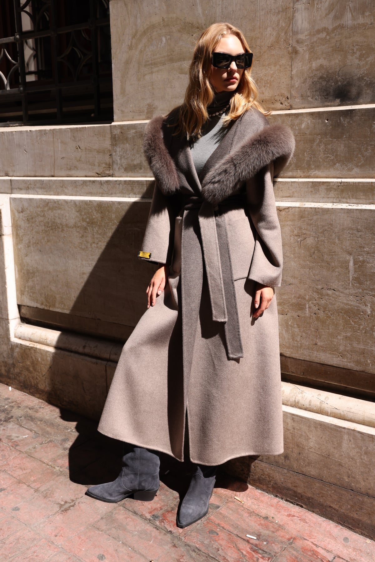 REVERSIBLE HOODED ZIBELLINO FOX FUR COAT -9022 Z