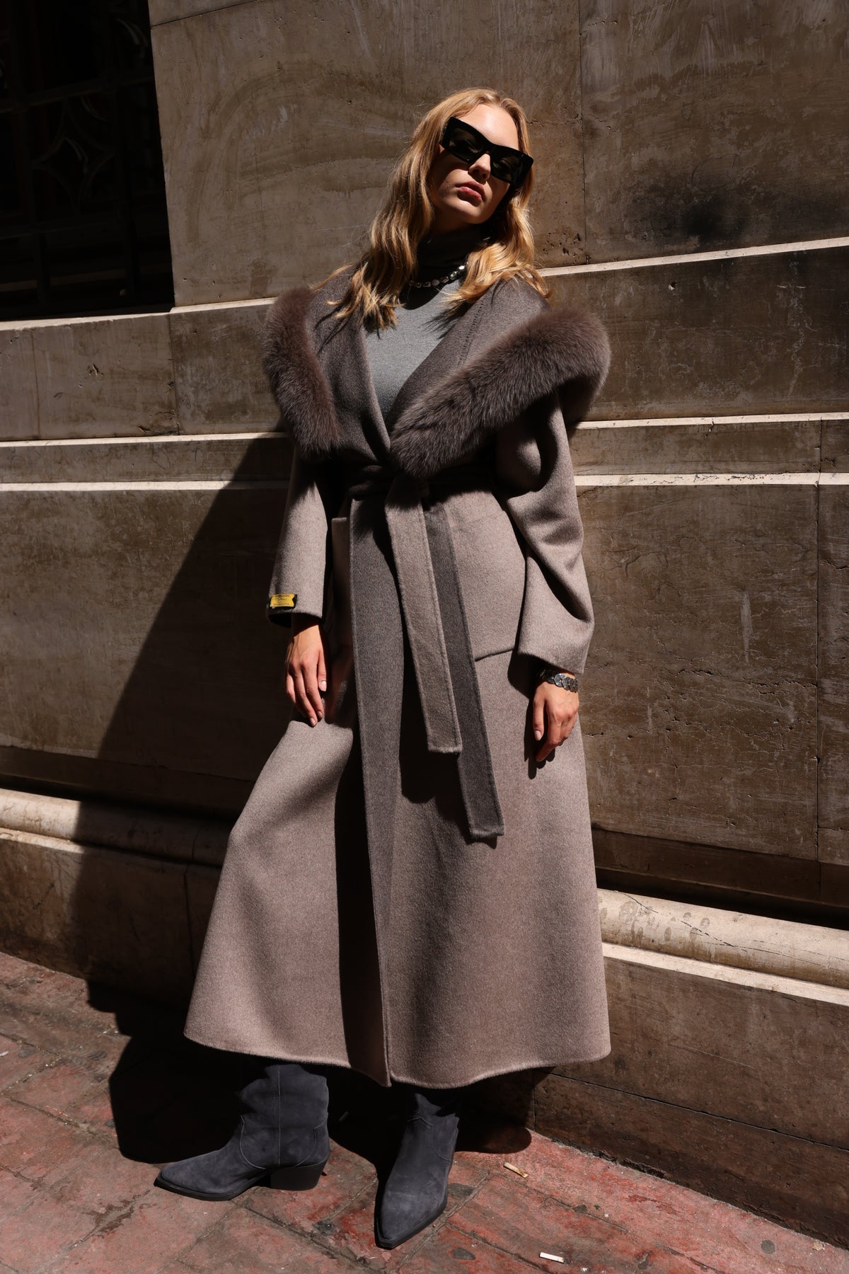 REVERSIBLE HOODED ZIBELLINO FOX FUR COAT -9022 Z
