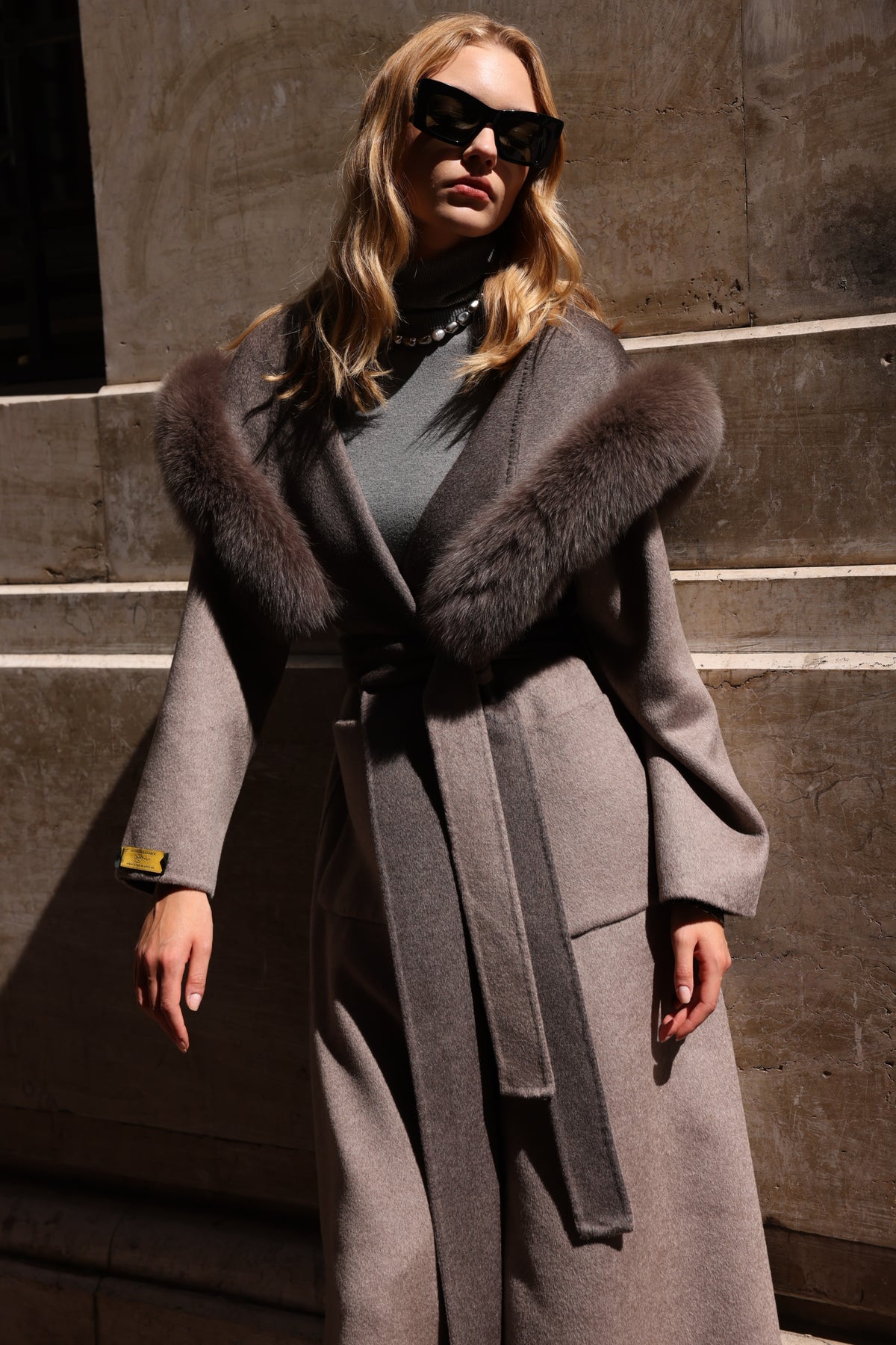 REVERSIBLE HOODED ZIBELLINO FOX FUR COAT -9022 Z