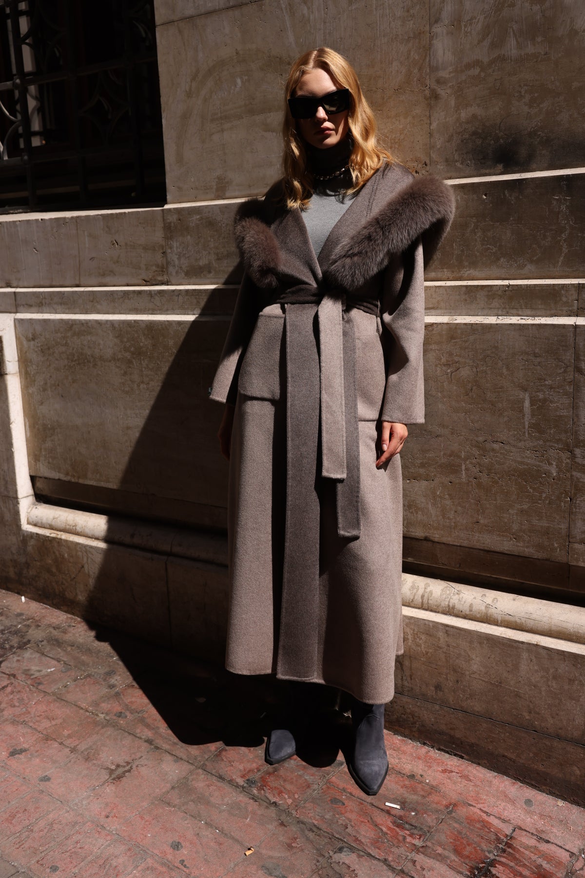 REVERSIBLE HOODED ZIBELLINO FOX FUR COAT -9022 Z