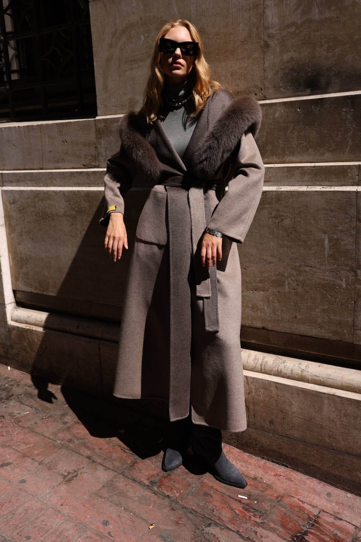 REVERSIBLE HOODED ZIBELLINO FOX FUR COAT -9022 Z