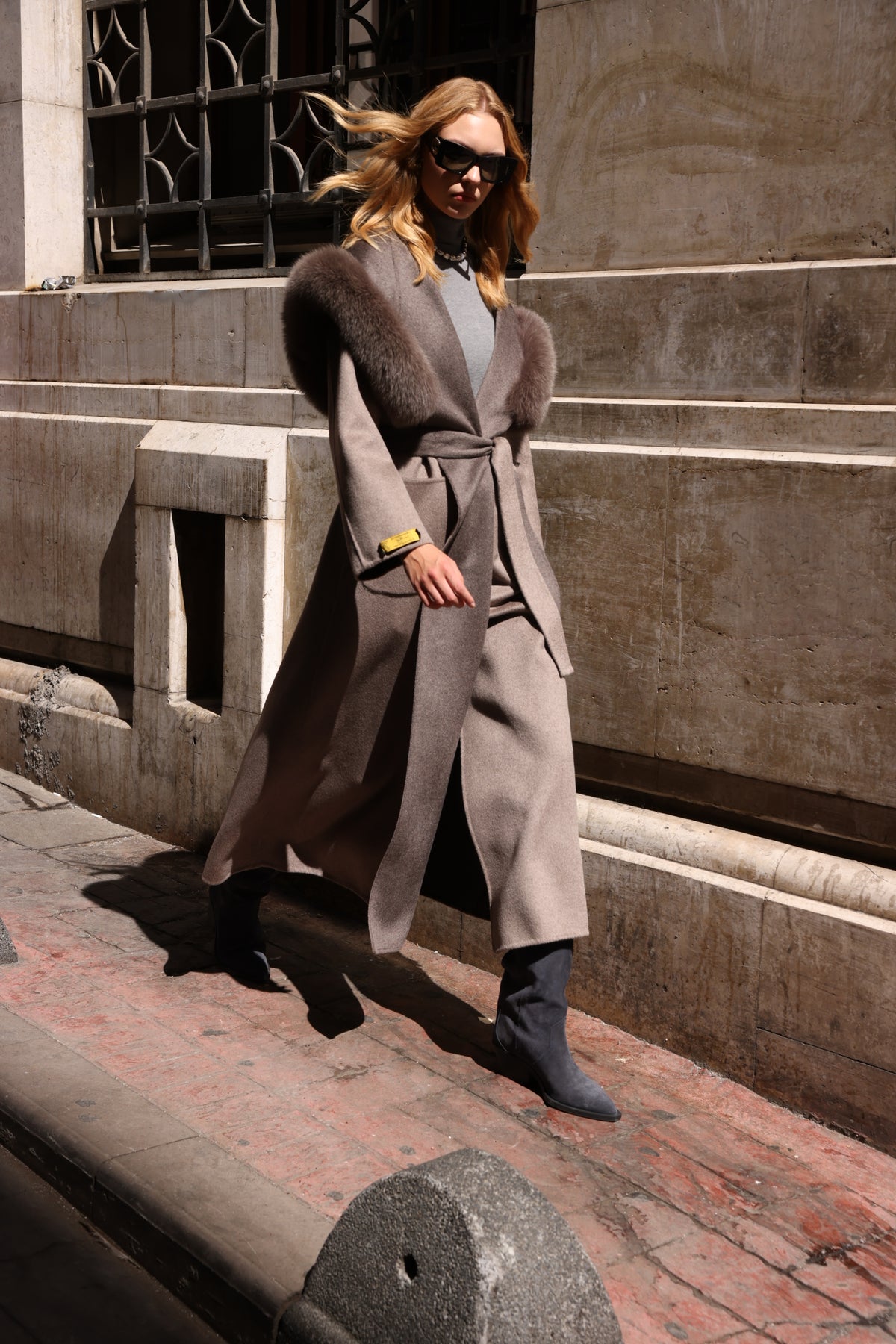 REVERSIBLE HOODED ZIBELLINO FOX FUR COAT -9022 Z
