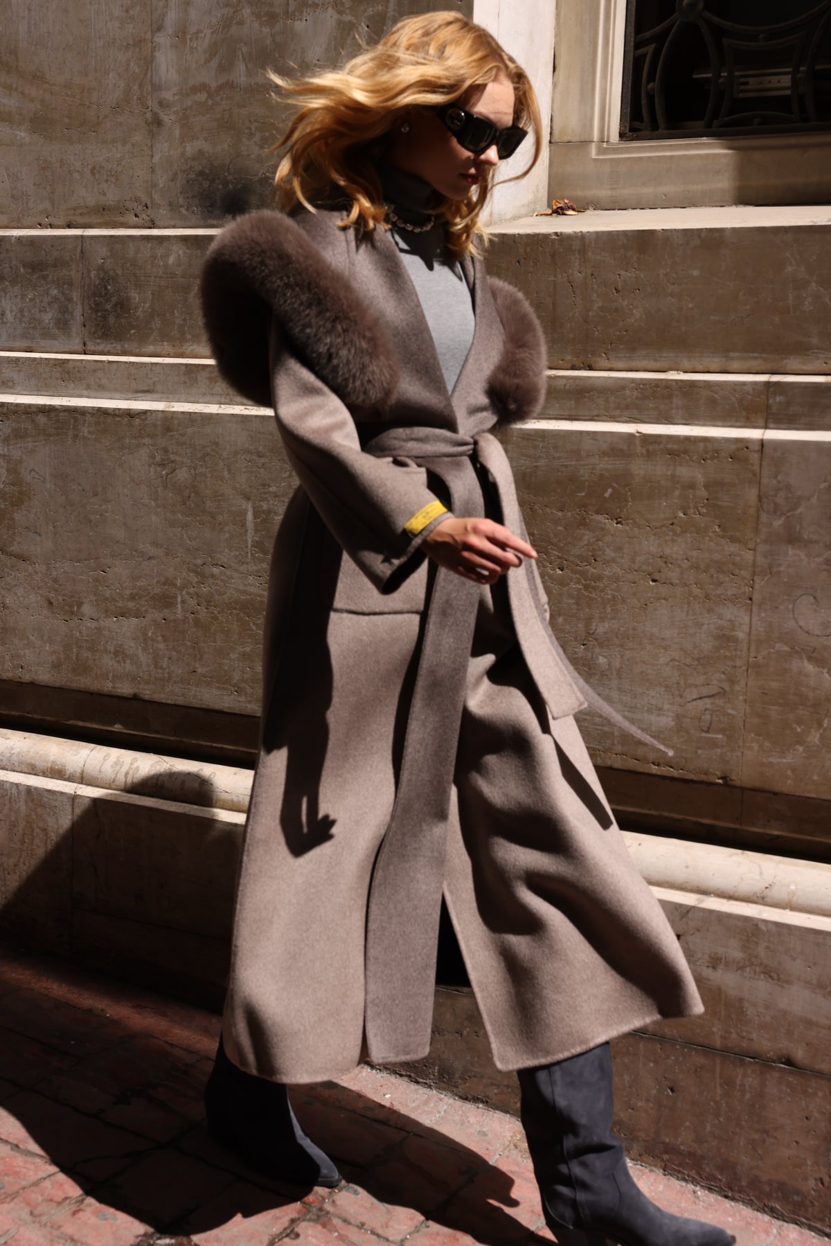 REVERSIBLE HOODED ZIBELLINO FOX FUR COAT -9022 Z