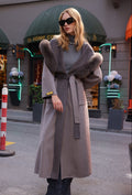 REVERSIBLE HOODED ZIBELLINO FOX FUR COAT -9022 Z