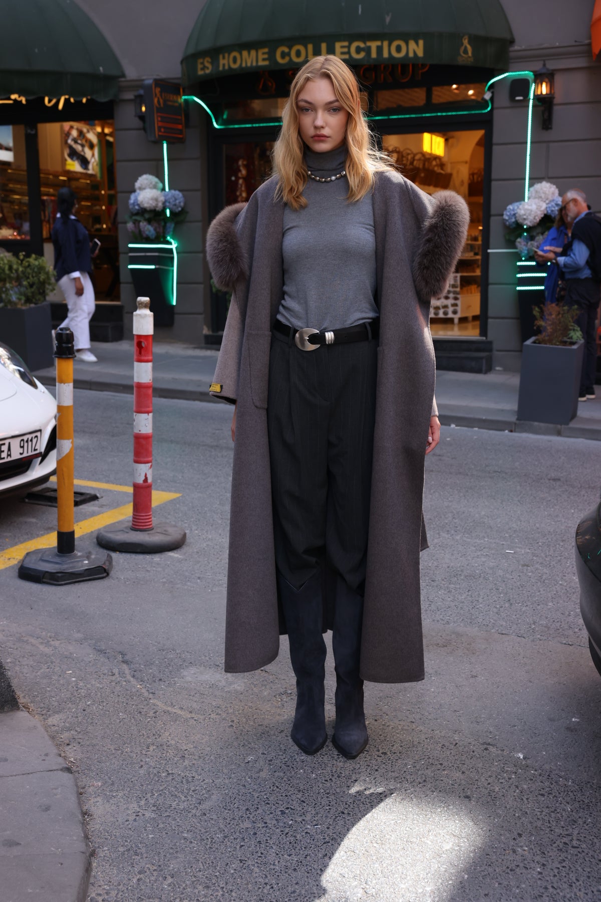 REVERSIBLE HOODED ZIBELLINO FOX FUR COAT -9022 Z