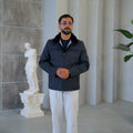 Men's Waterproof Jacket with Fur Collar and Knitted Fabric Lining