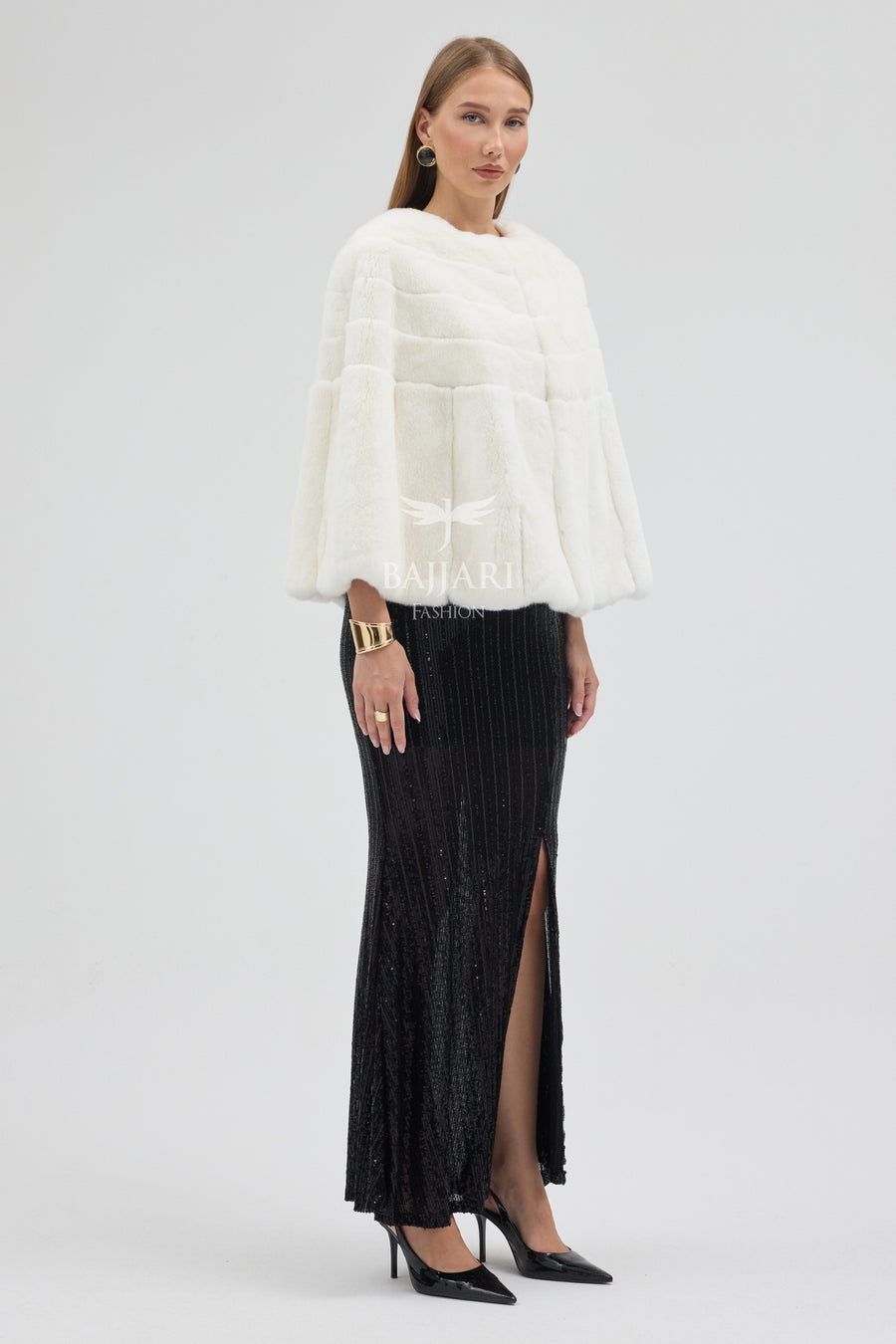 White Rabbit Rex Fur Shawl