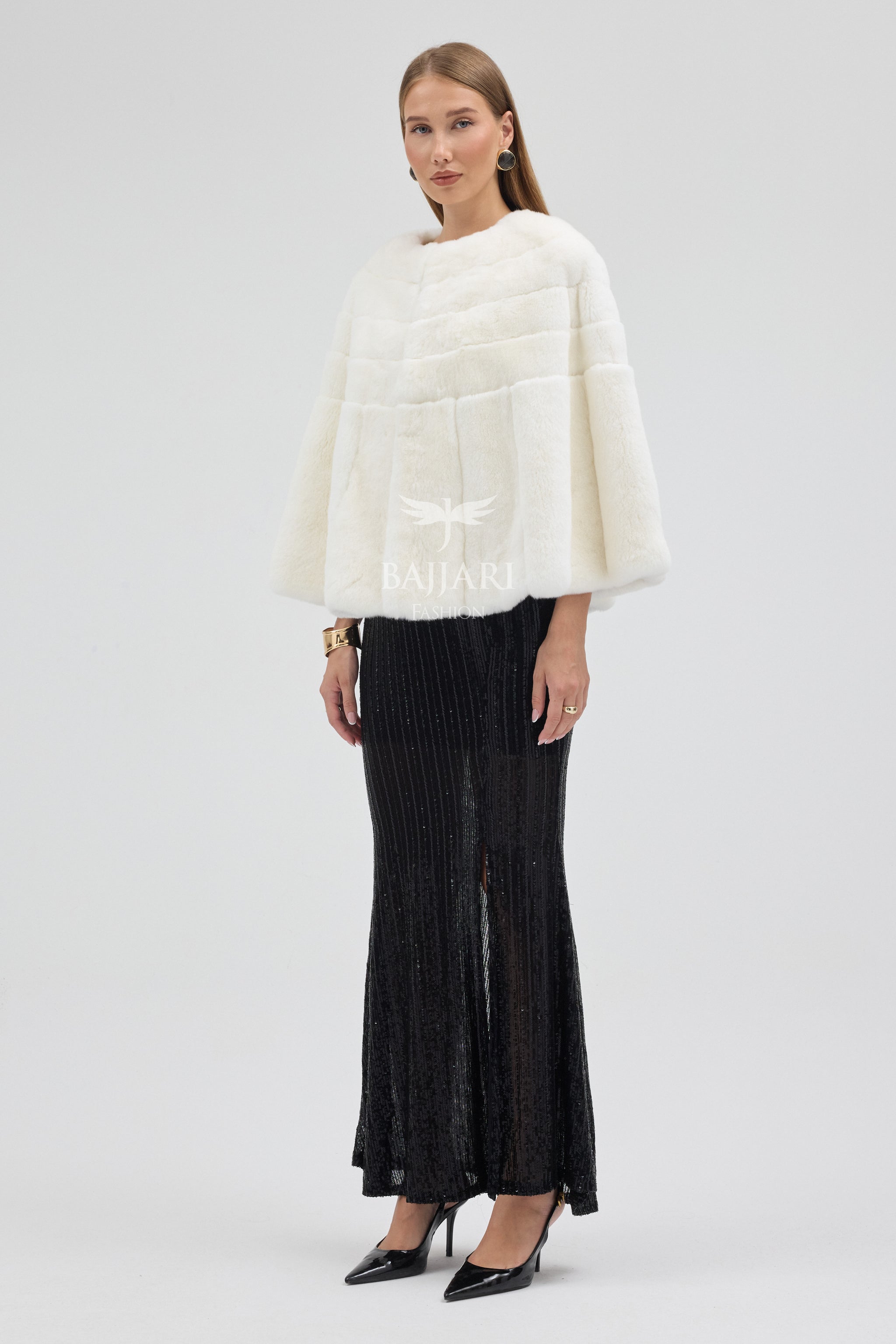 White Rabbit Rex Fur Shawl