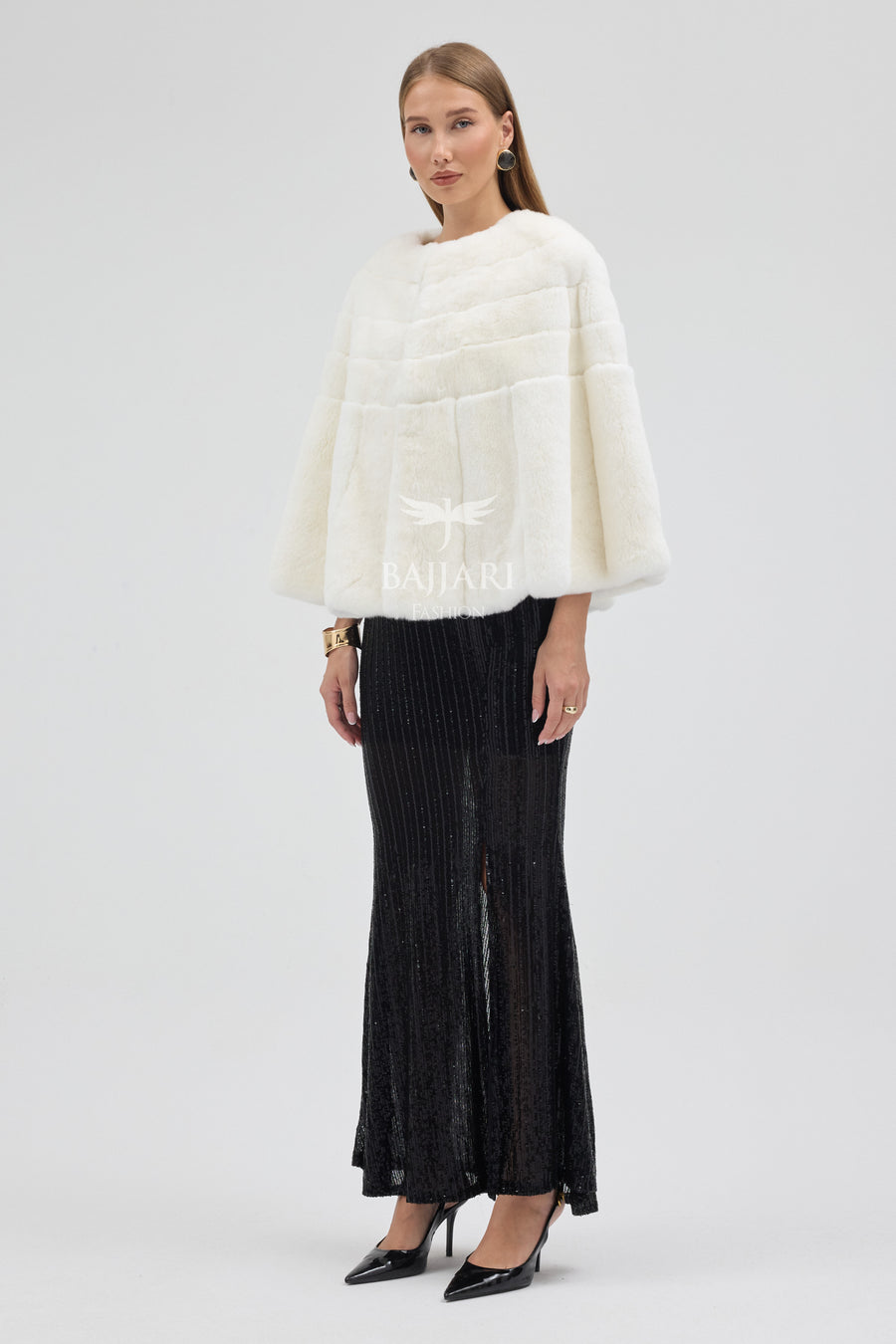 White Rabbit Rex Fur Shawl