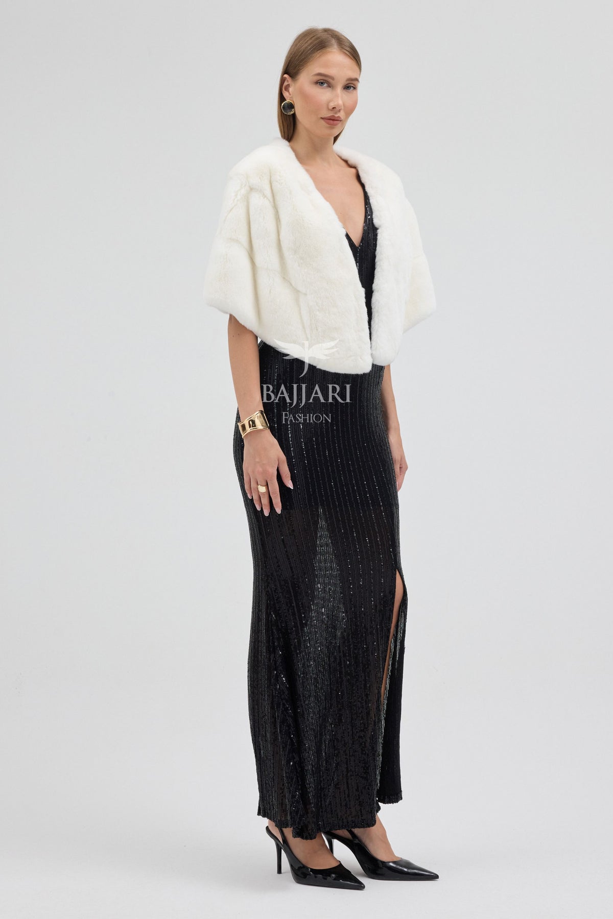 Rabbit Rex Fur Shawl