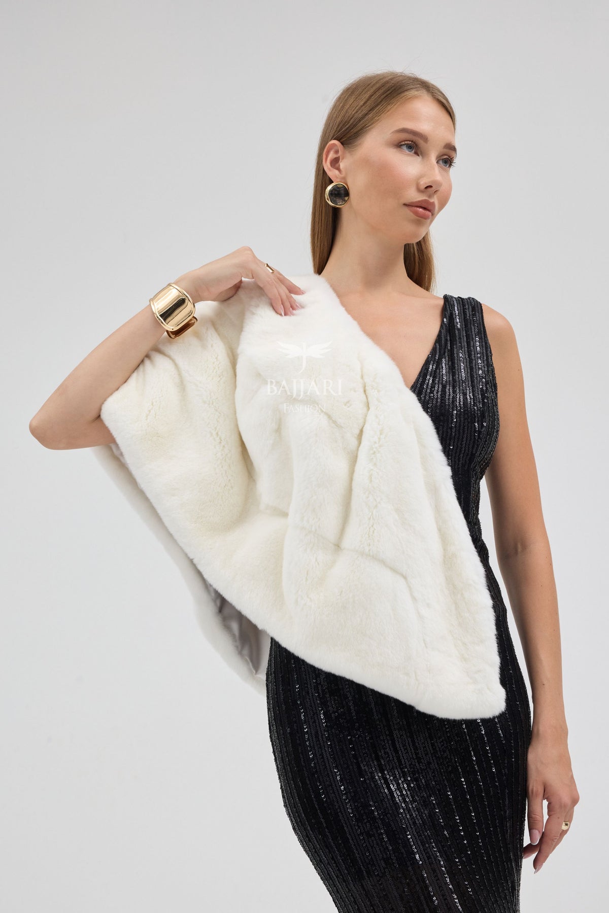 Rabbit Rex Fur Shawl