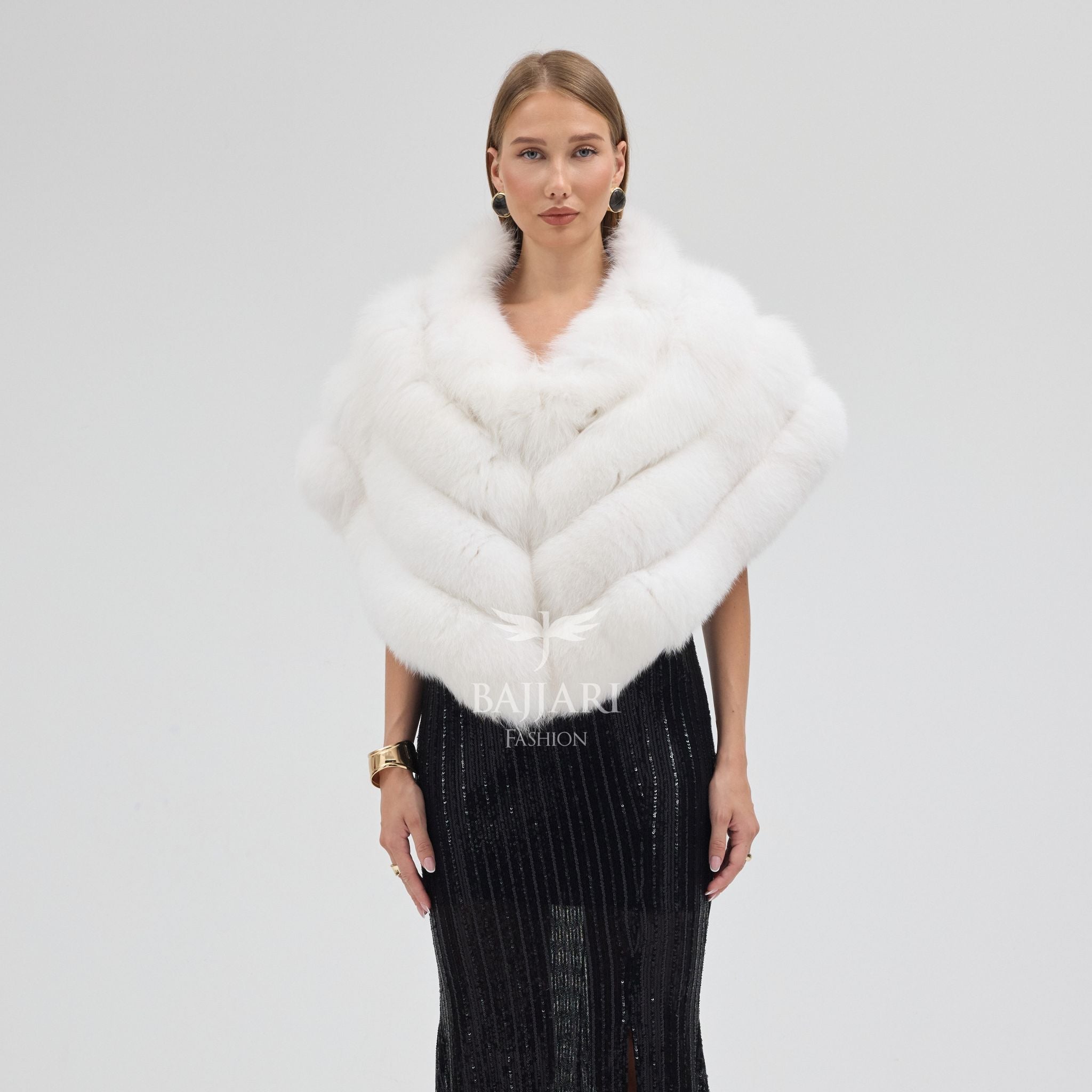 White Fox Fur Shawl