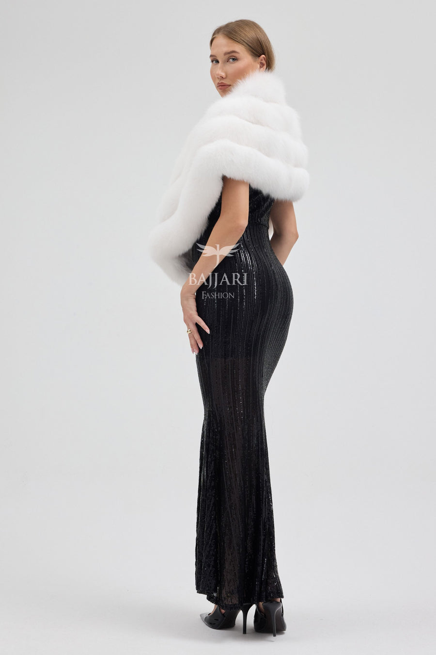 White Fox Fur Shawl