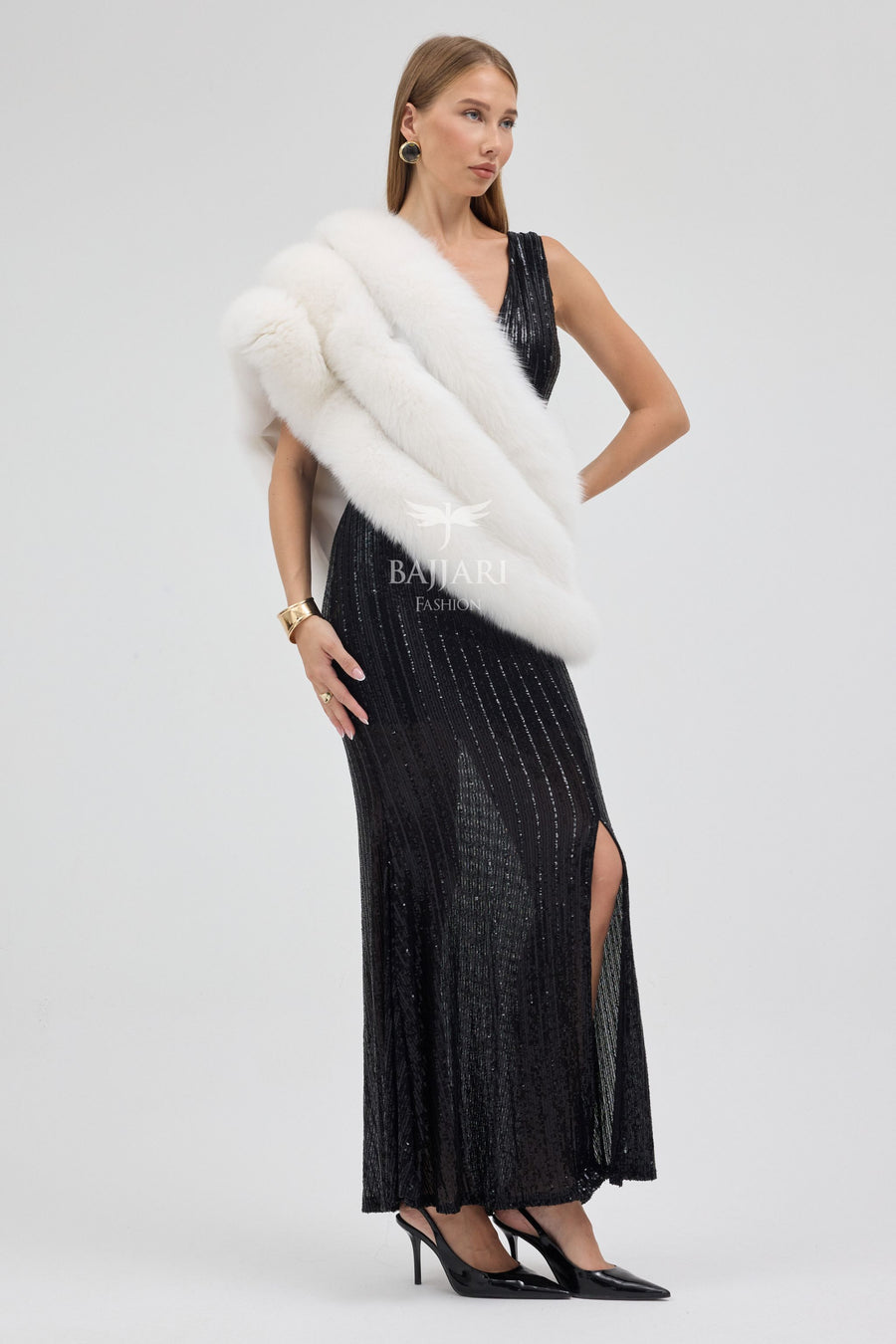 White Fox Fur Shawl