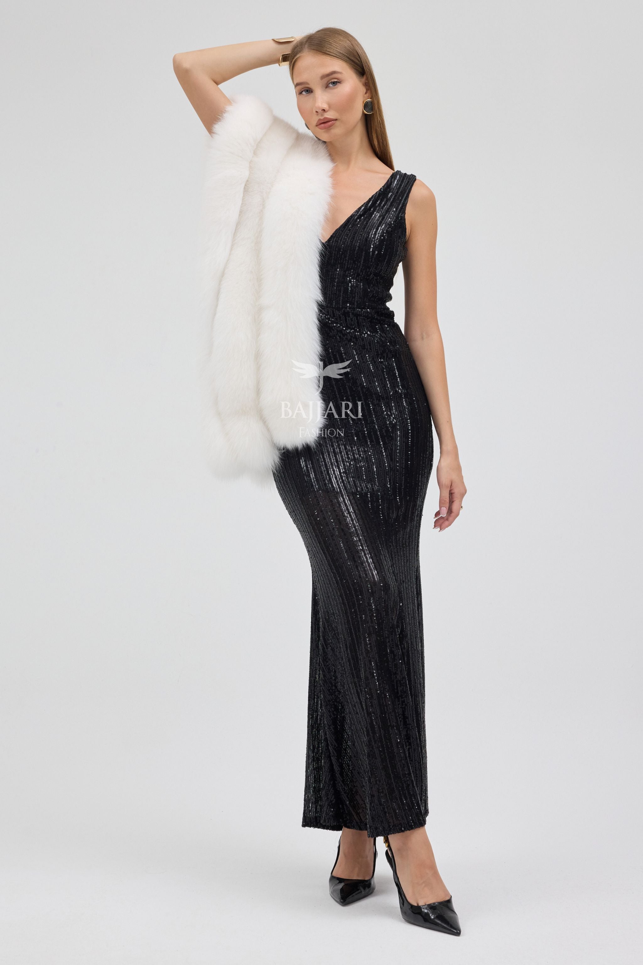 White Fox Fur Shawl