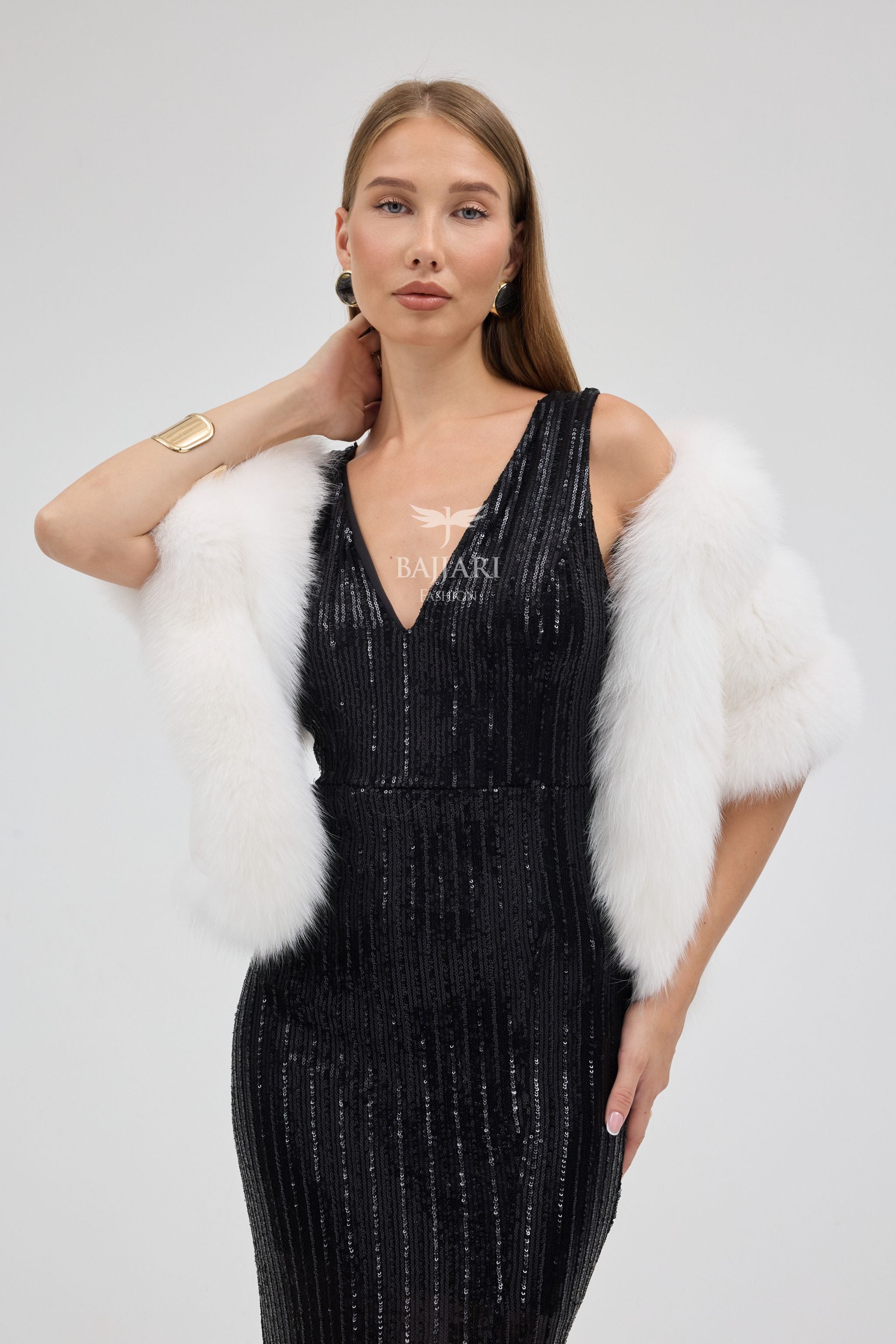 White Fox Fur Shawl