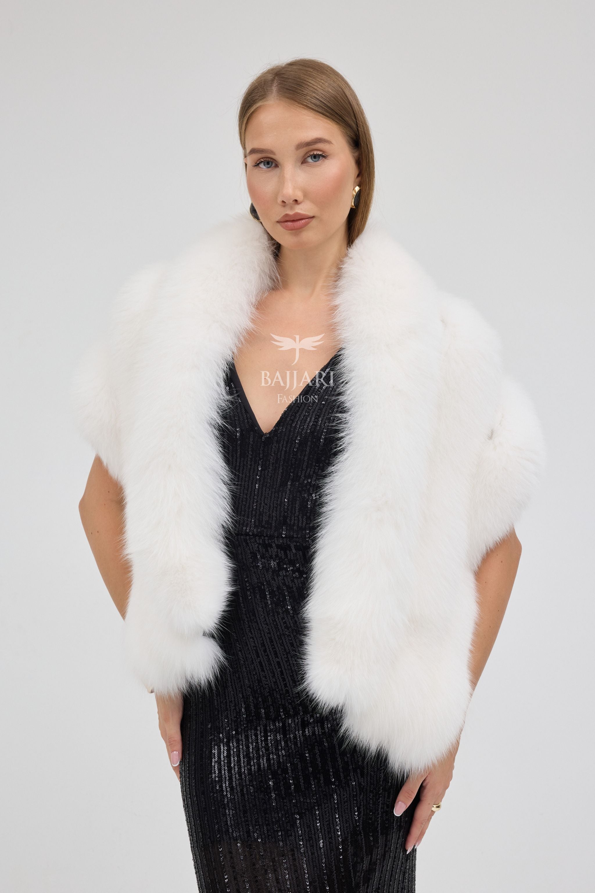 White Fox Fur Shawl
