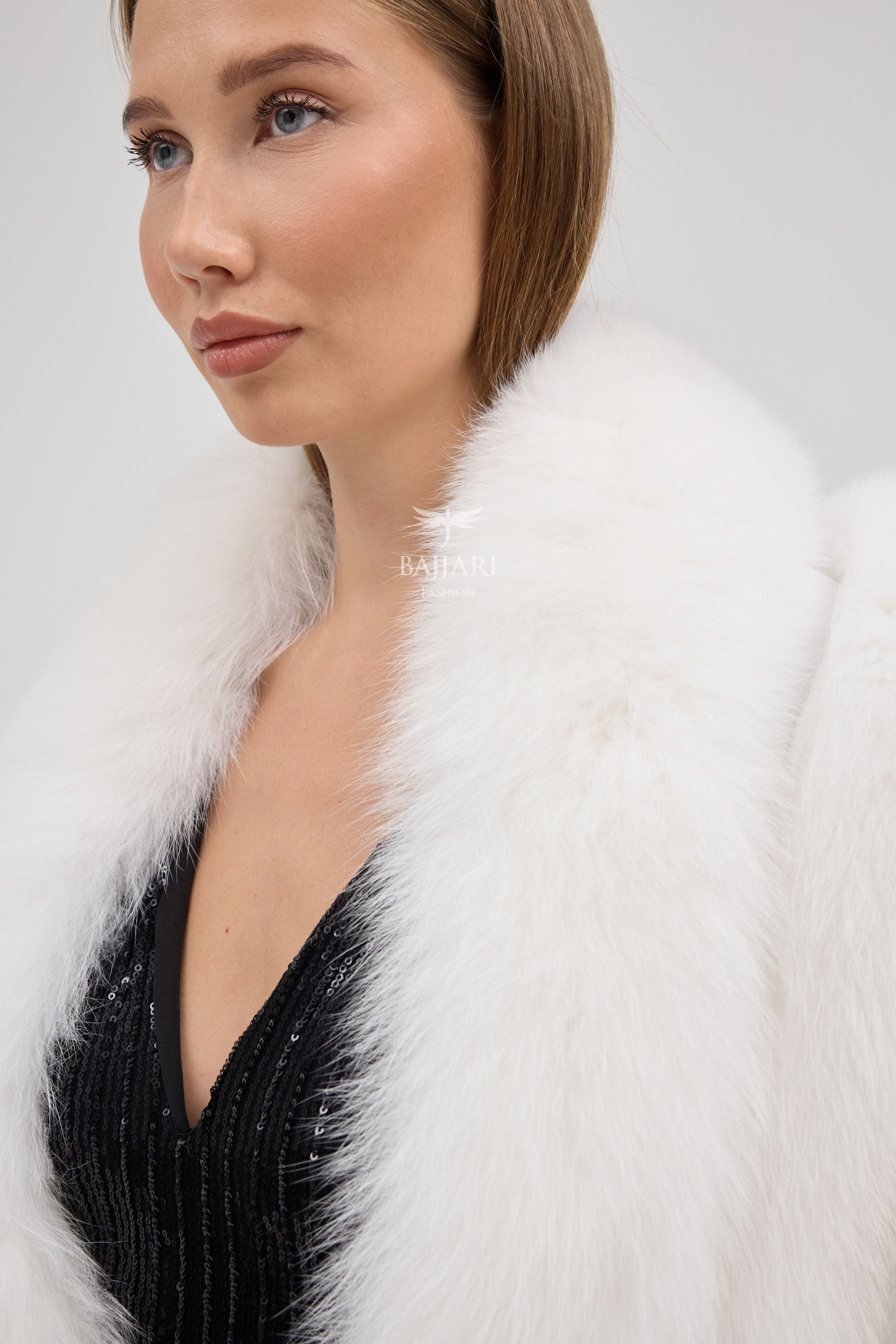 White Fox Fur Shawl
