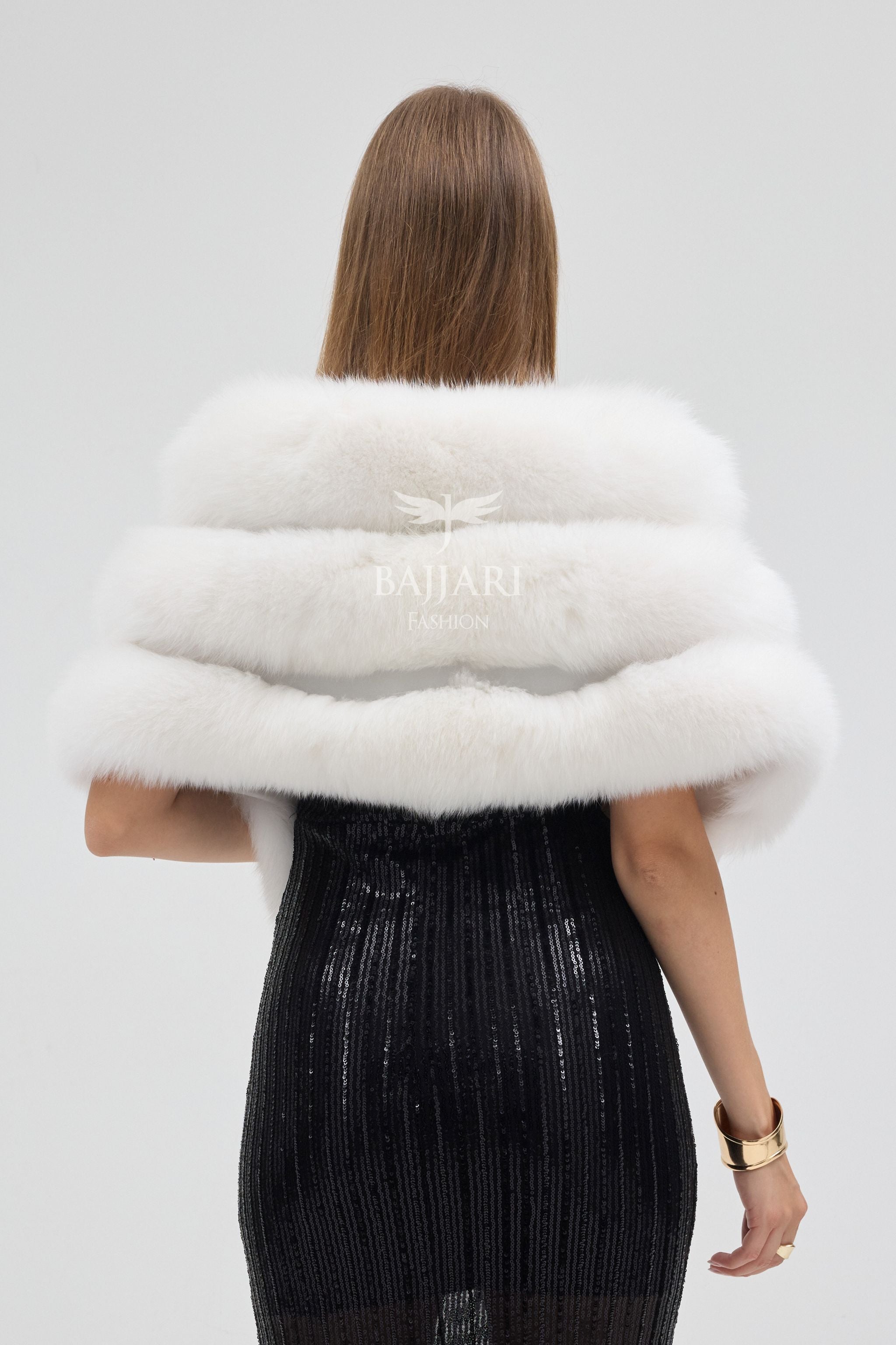 White Fox Fur Shawl