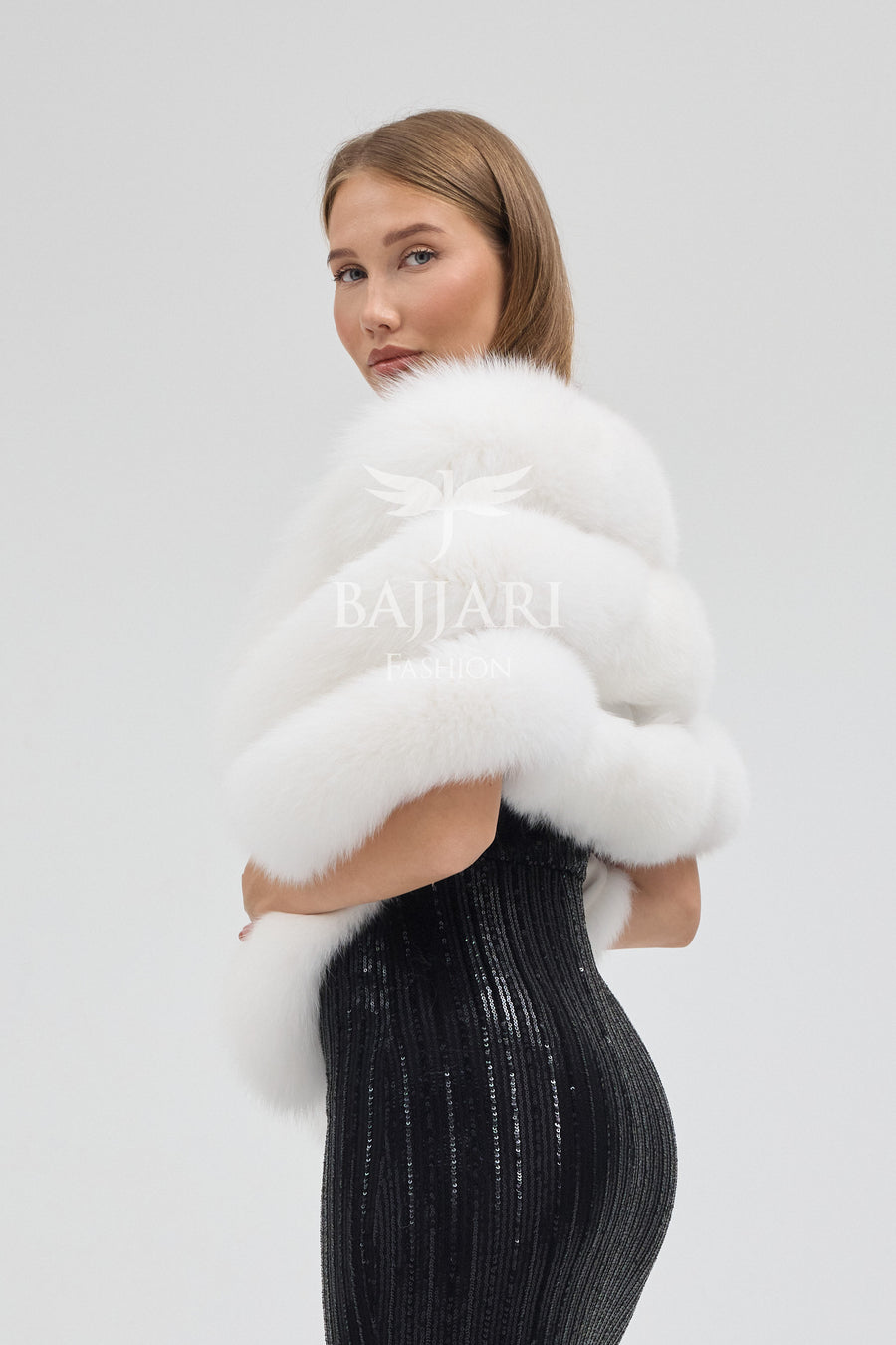White Tail Fox Fur Shawl