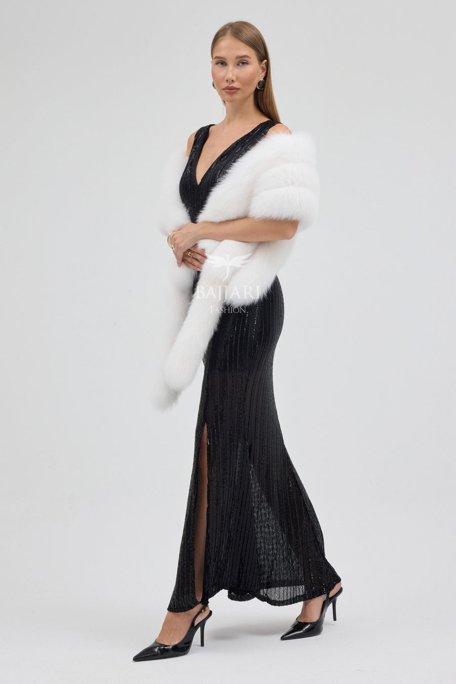 White Tail Fox Fur Shawl