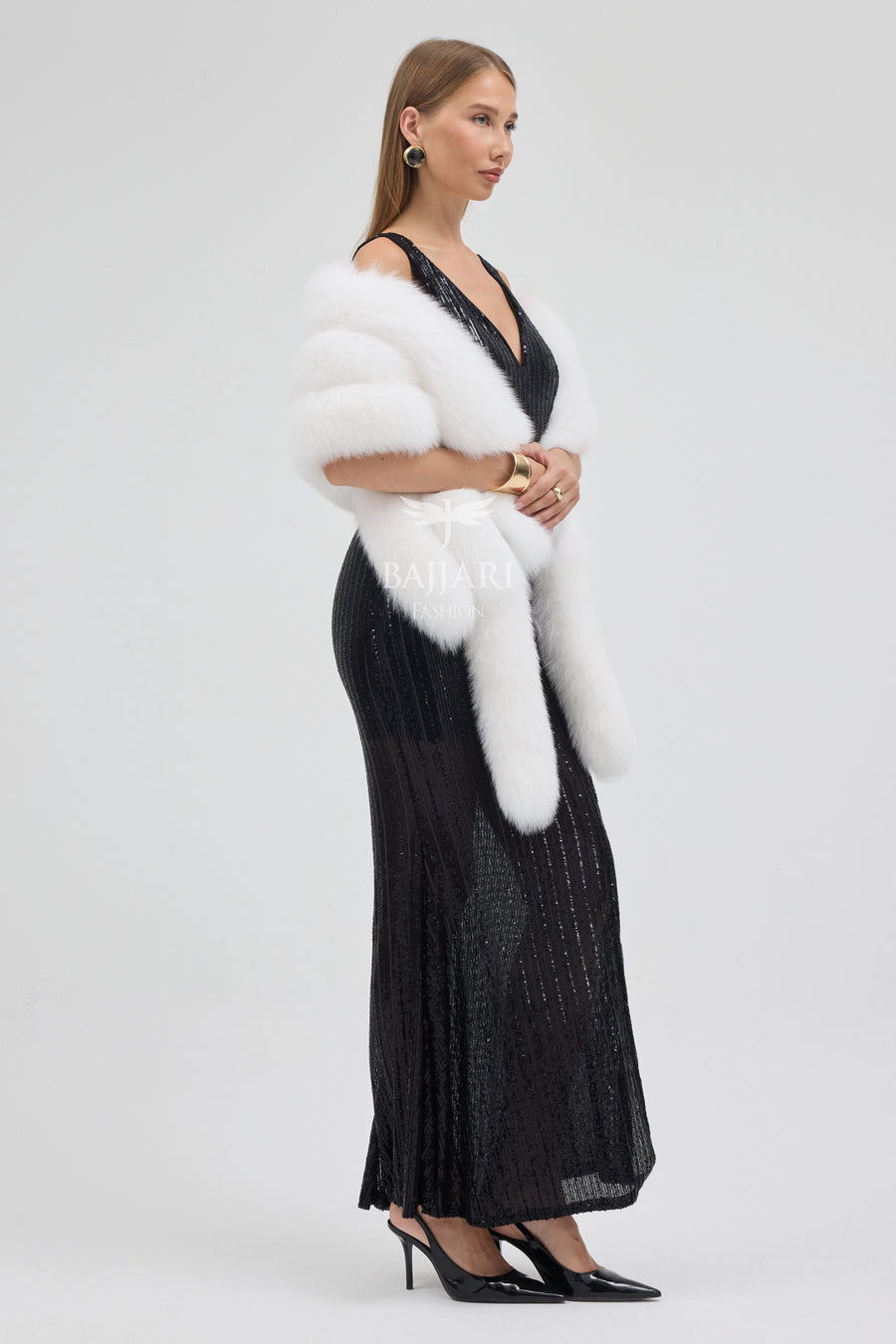 White Tail Fox Fur Shawl