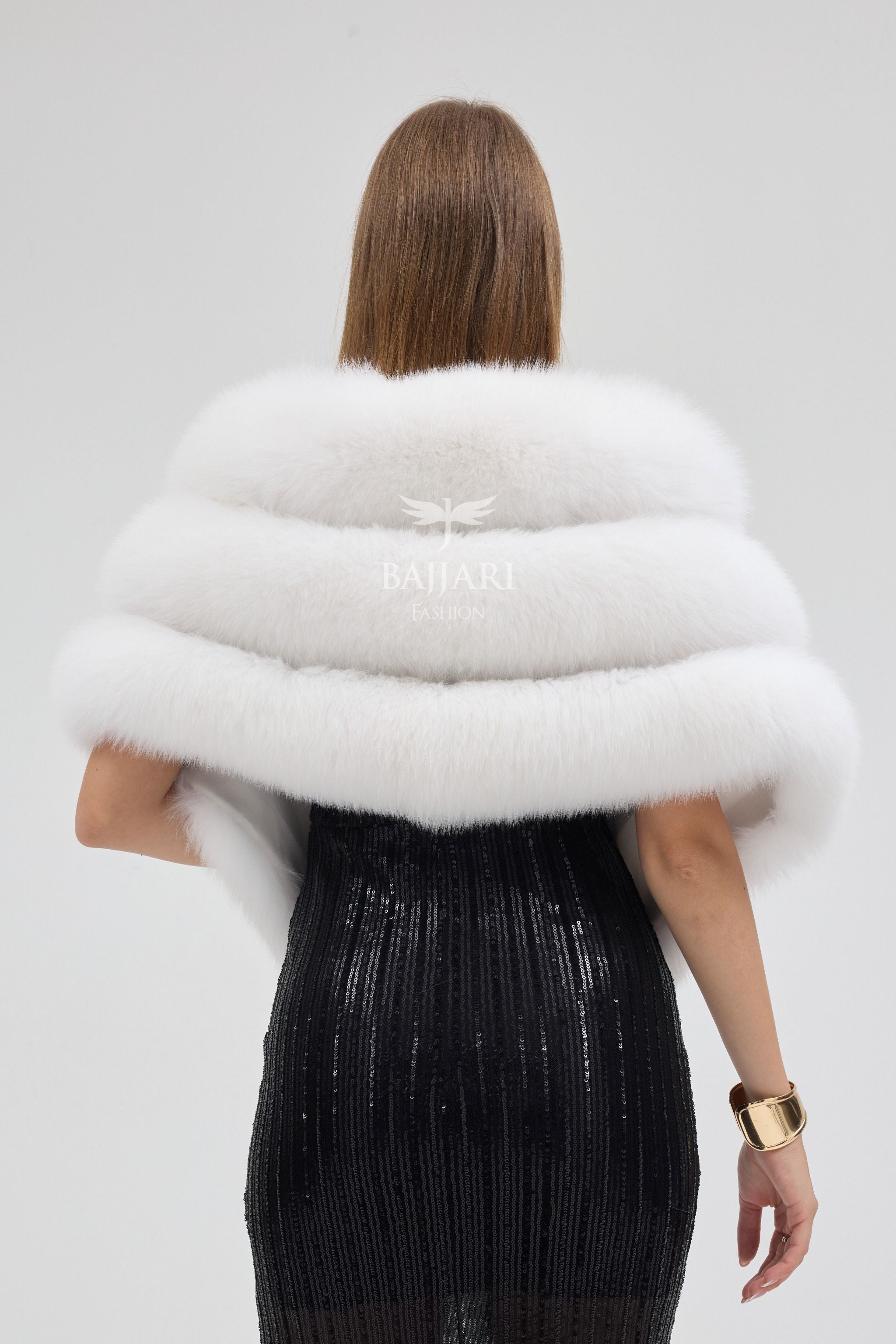 White Fox Fur Shawl