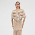 Beige Fox Fur Shawl