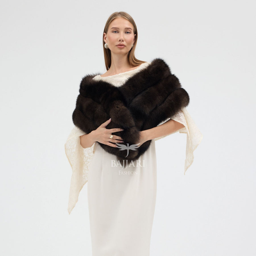Brown Fox Fur Shawl