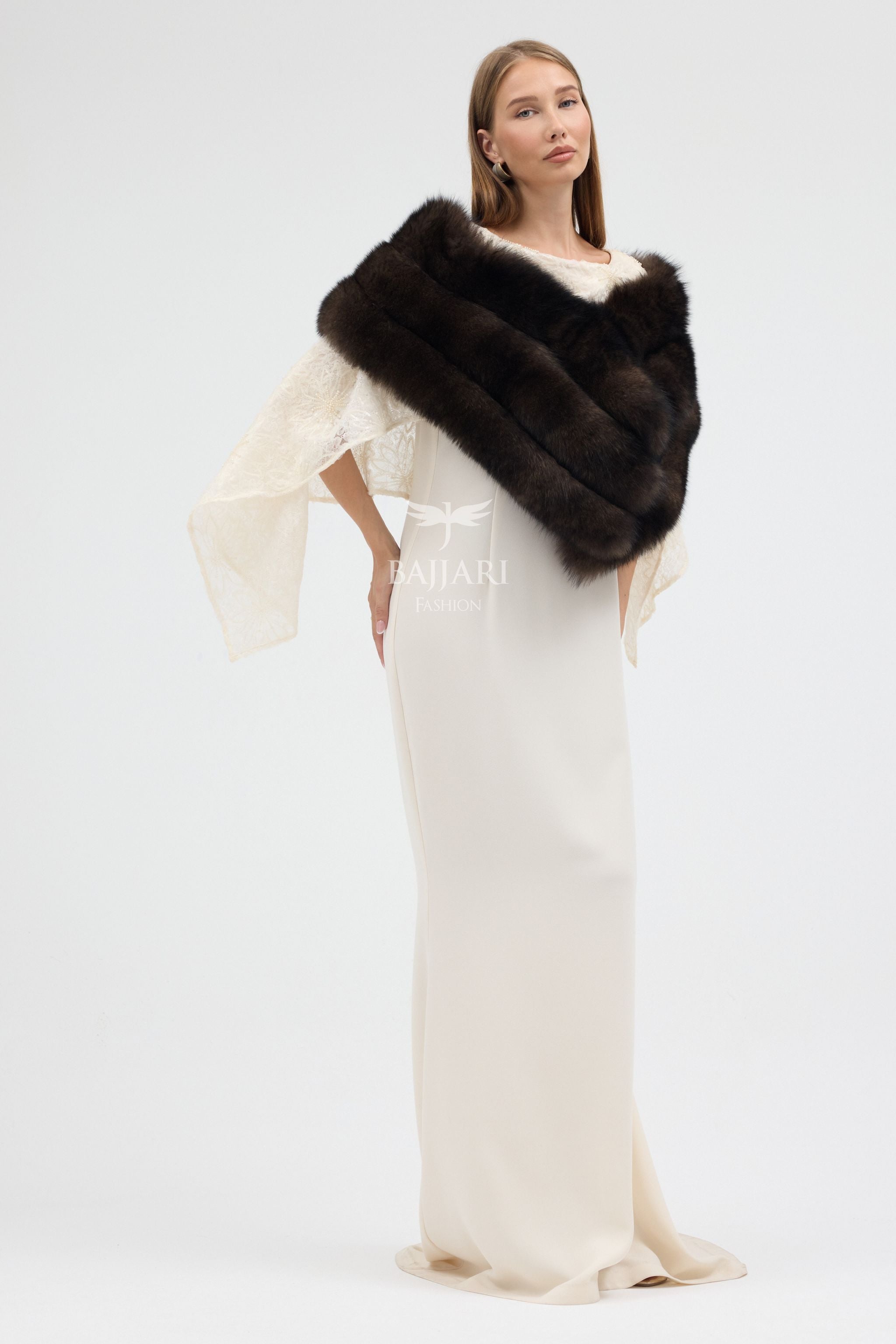 Brown Fox Fur Shawl
