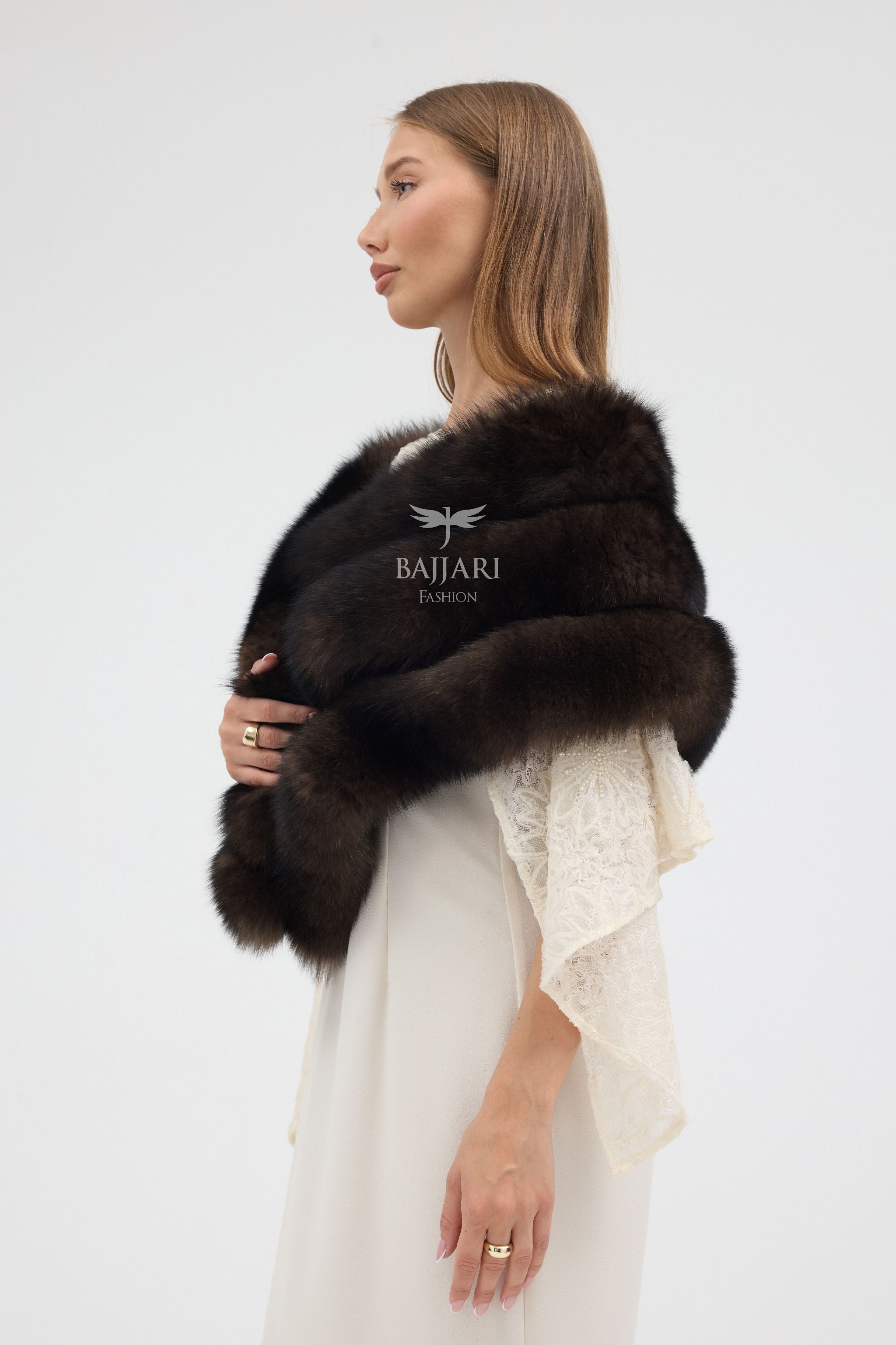 Brown Fox Fur Shawl