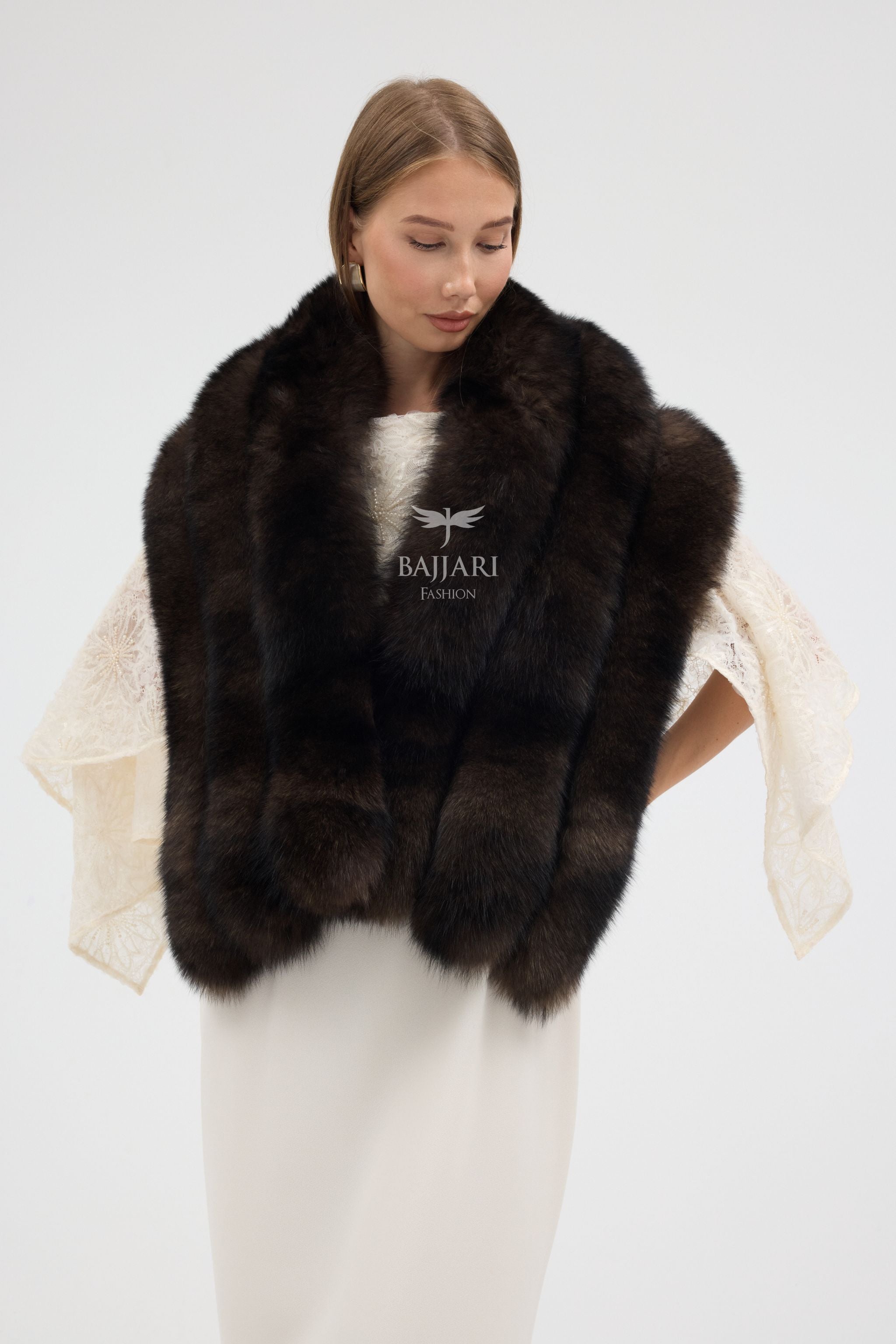 Brown Fox Fur Shawl