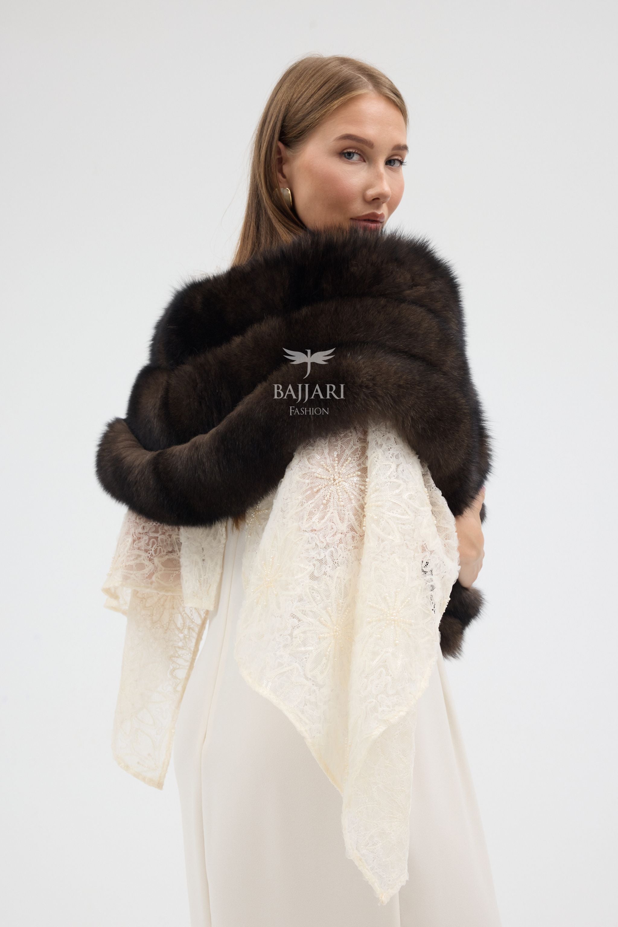Brown Fox Fur Shawl