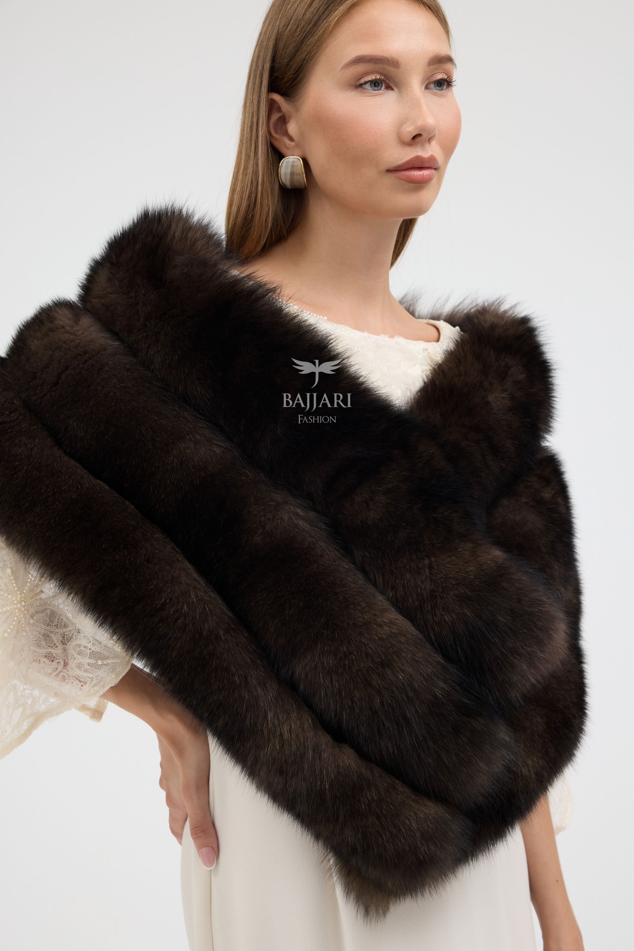 Brown Fox Fur Shawl