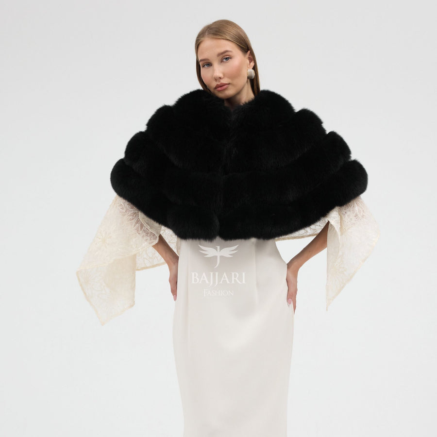 Black Fox Fur Shawl