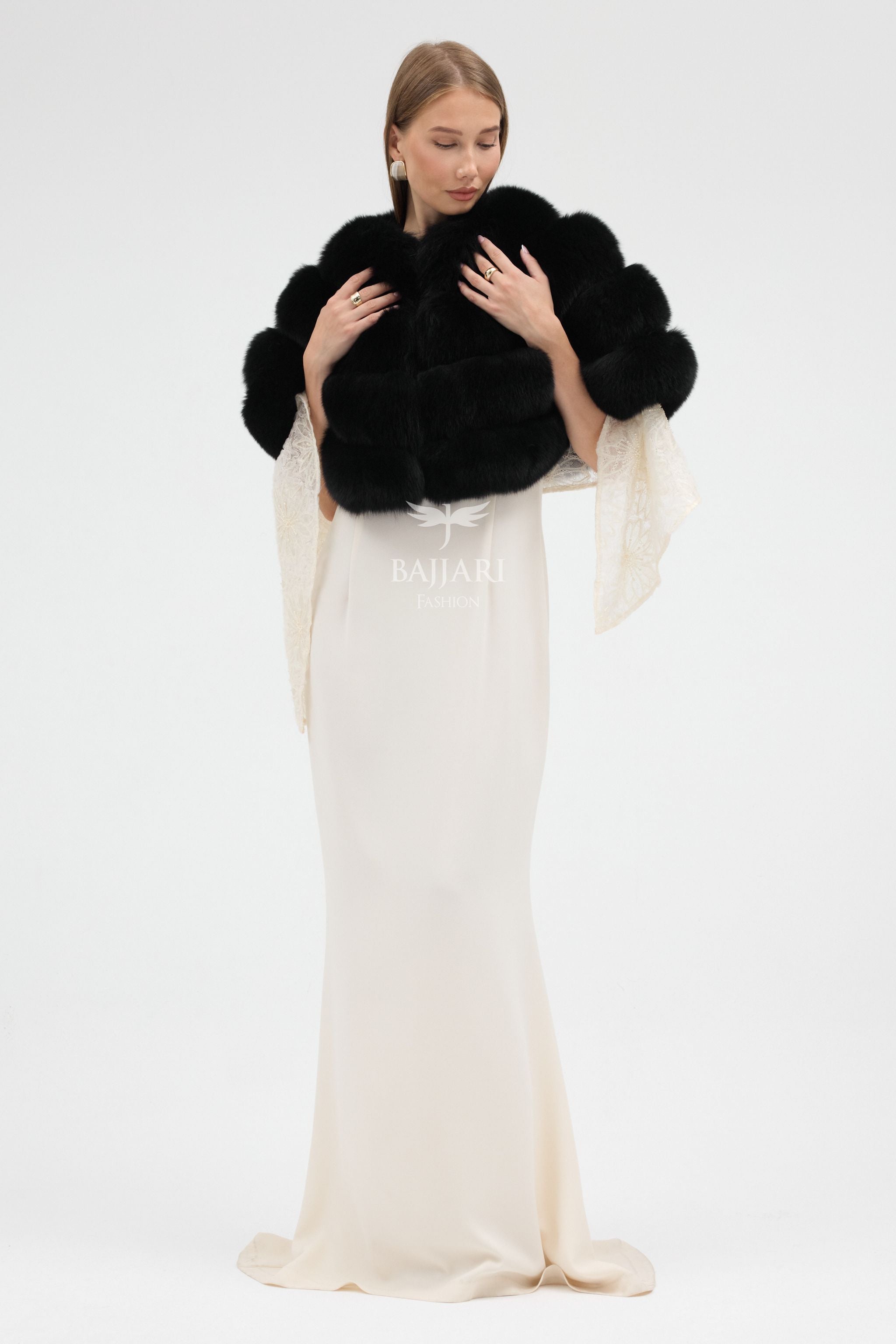 Black Fox Fur Shawl
