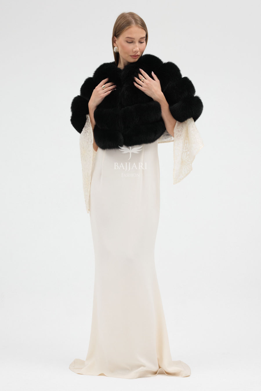 Black Fox Fur Shawl