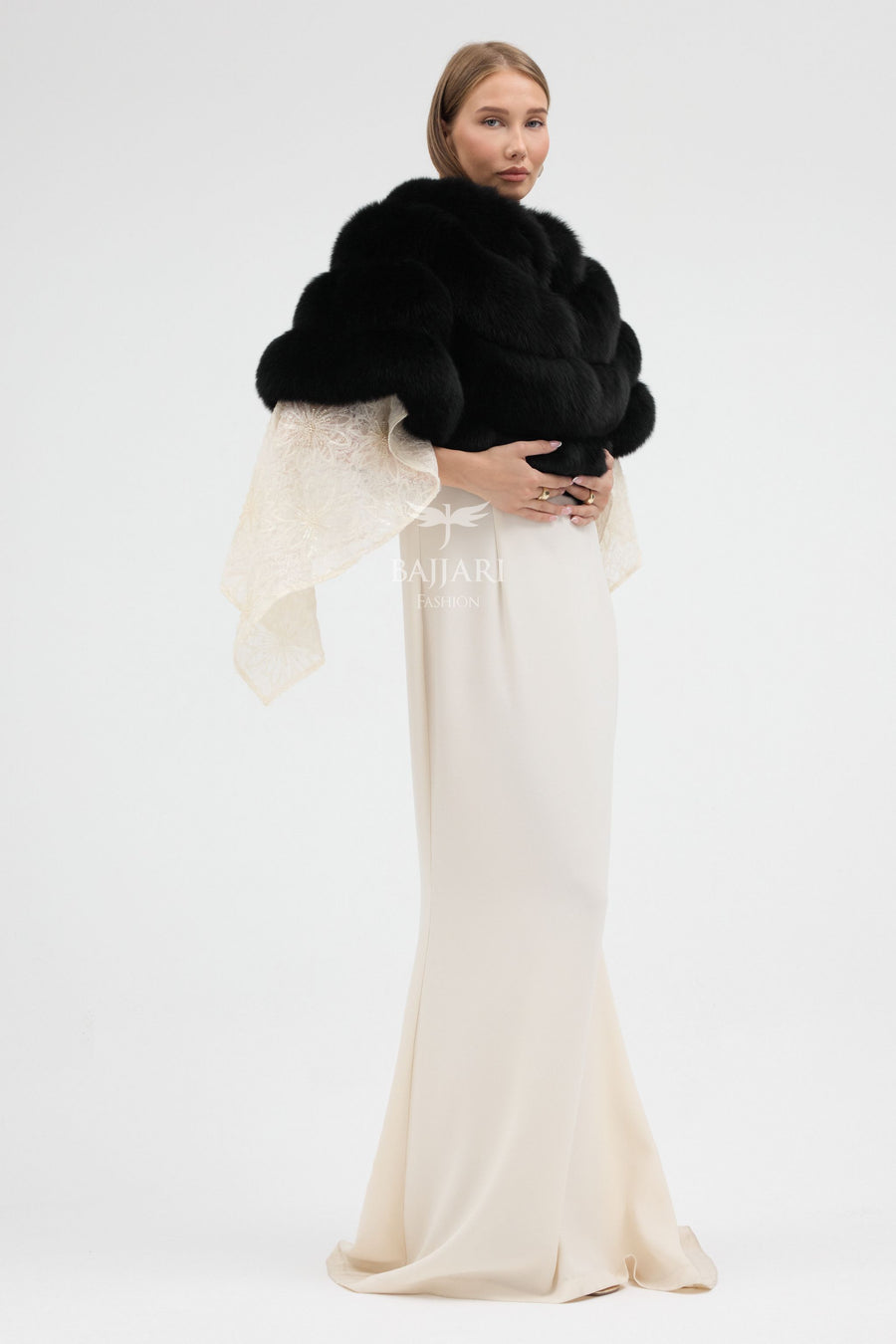 Black Fox Fur Shawl