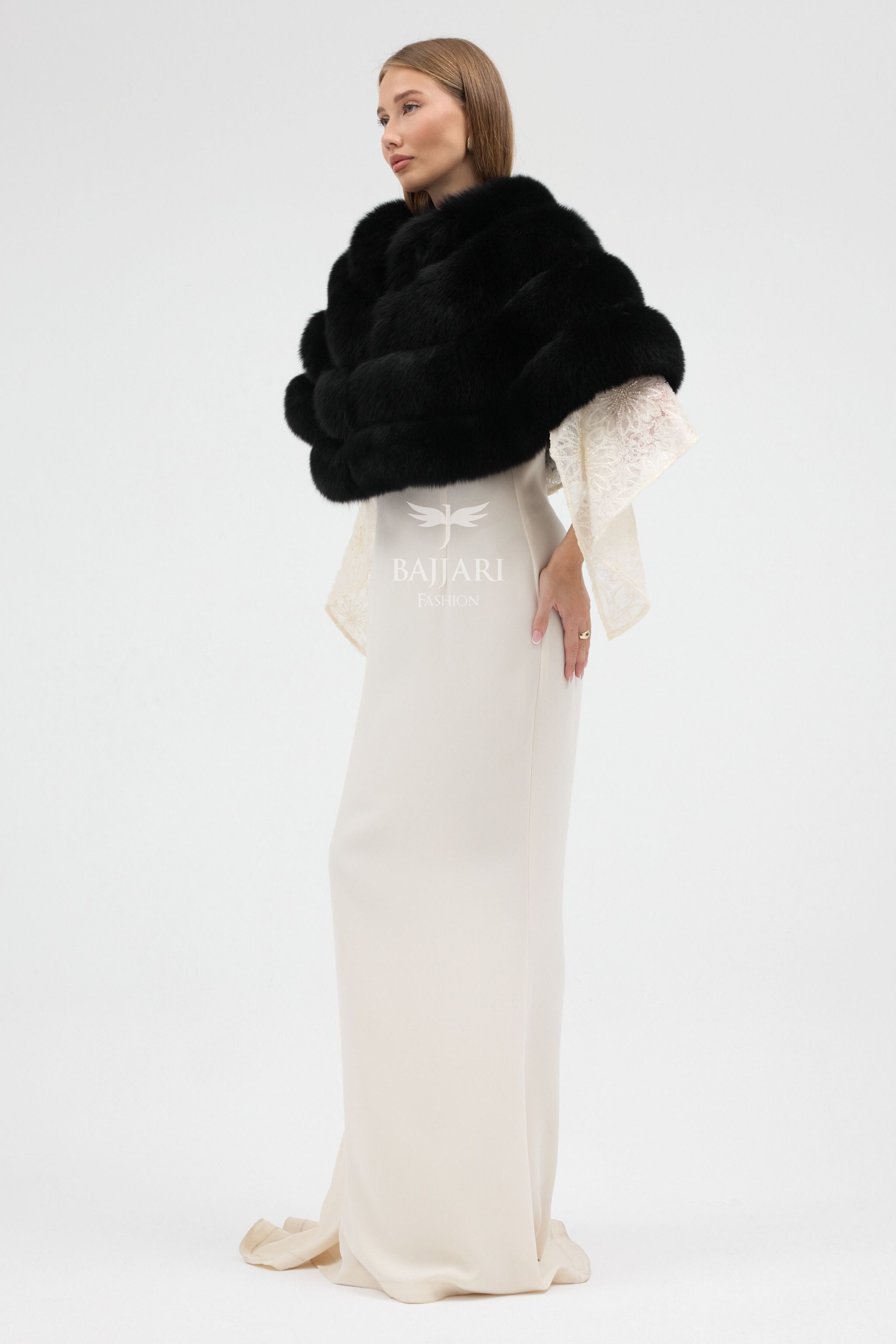Black Fox Fur Shawl
