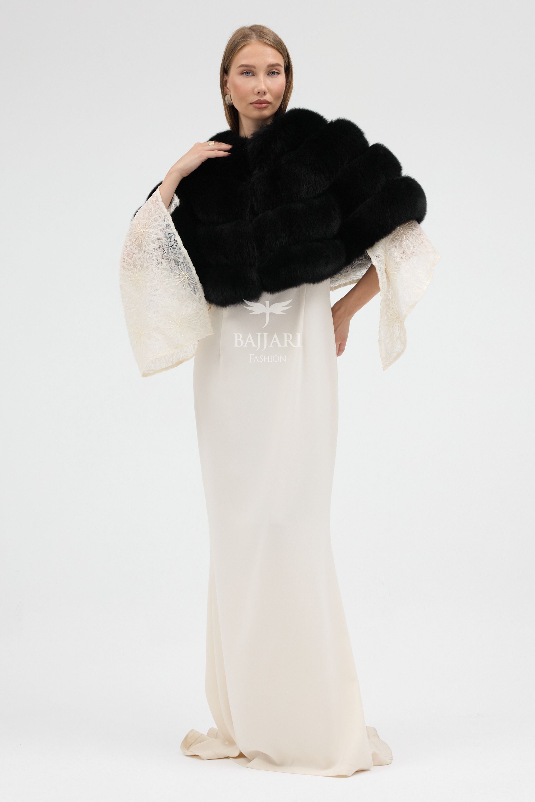 Black Fox Fur Shawl