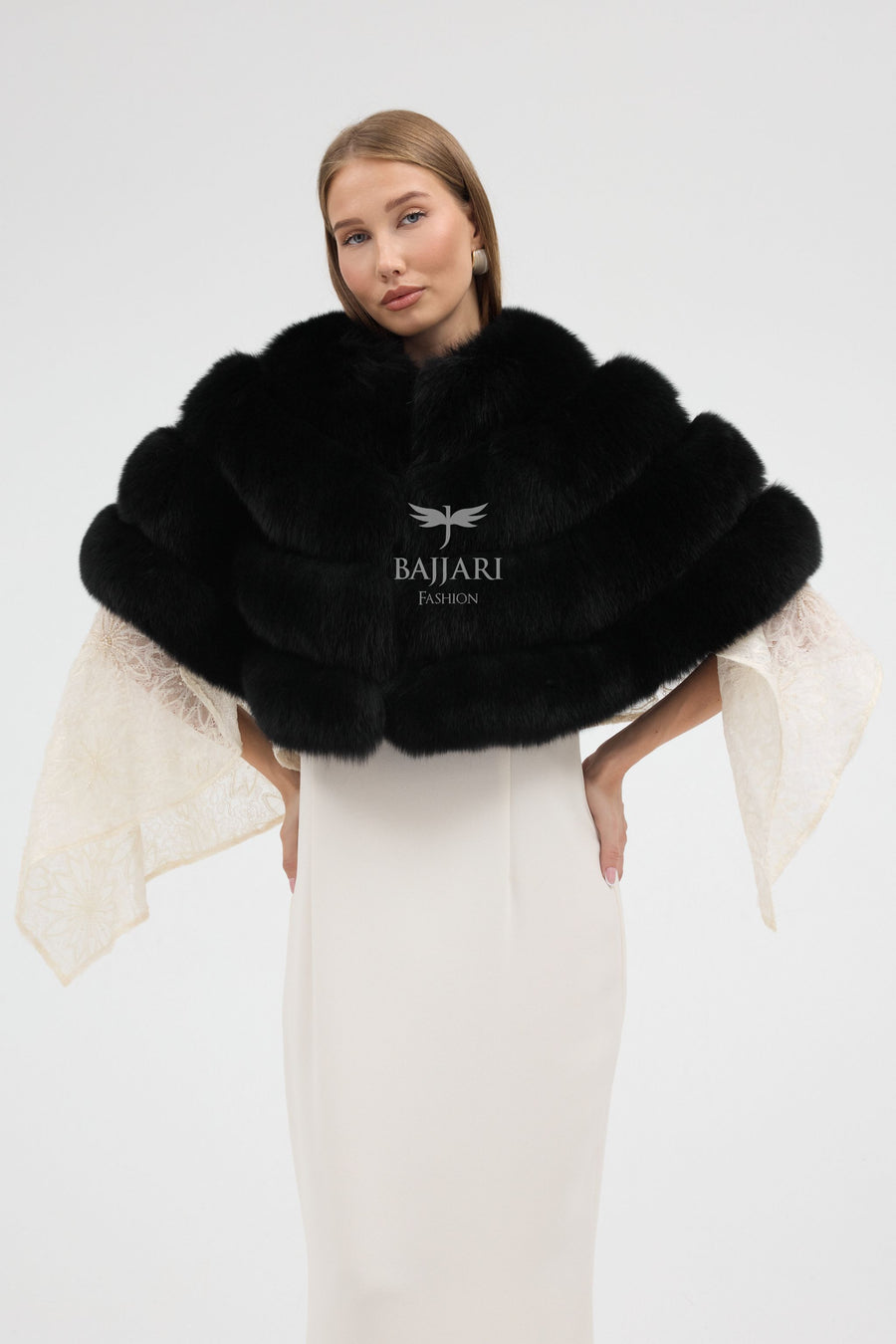 Black Fox Fur Shawl