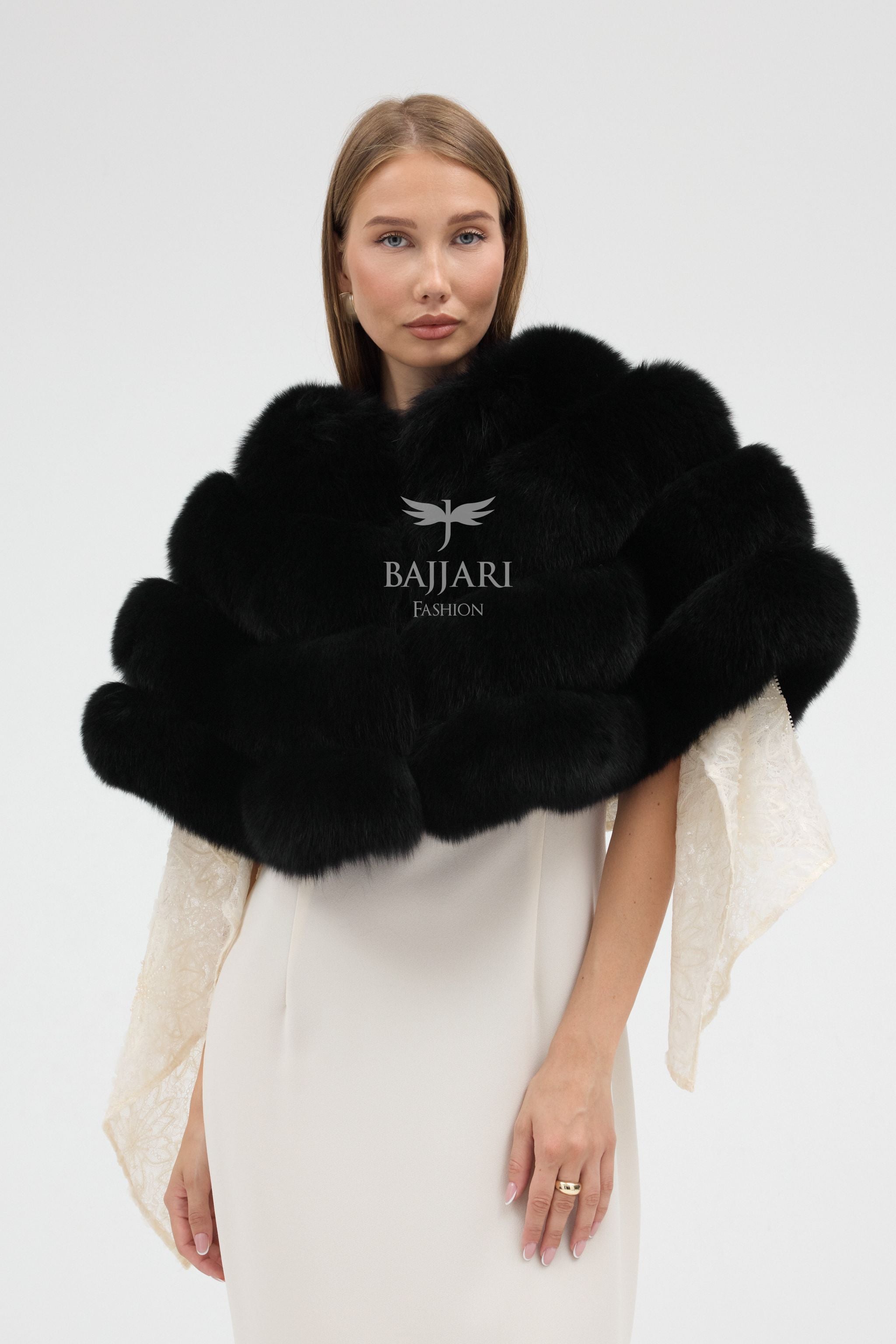Black Fox Fur Shawl