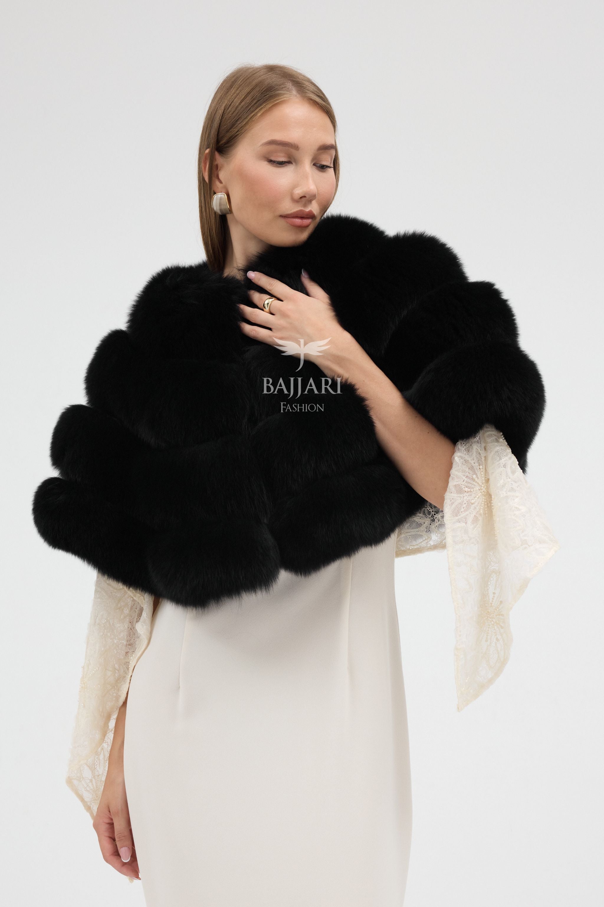 Black Fox Fur Shawl