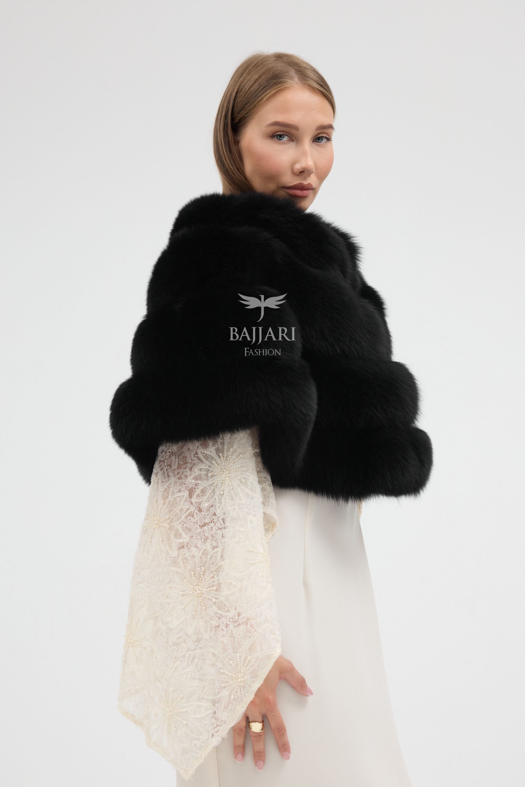 Black Fox Fur Shawl