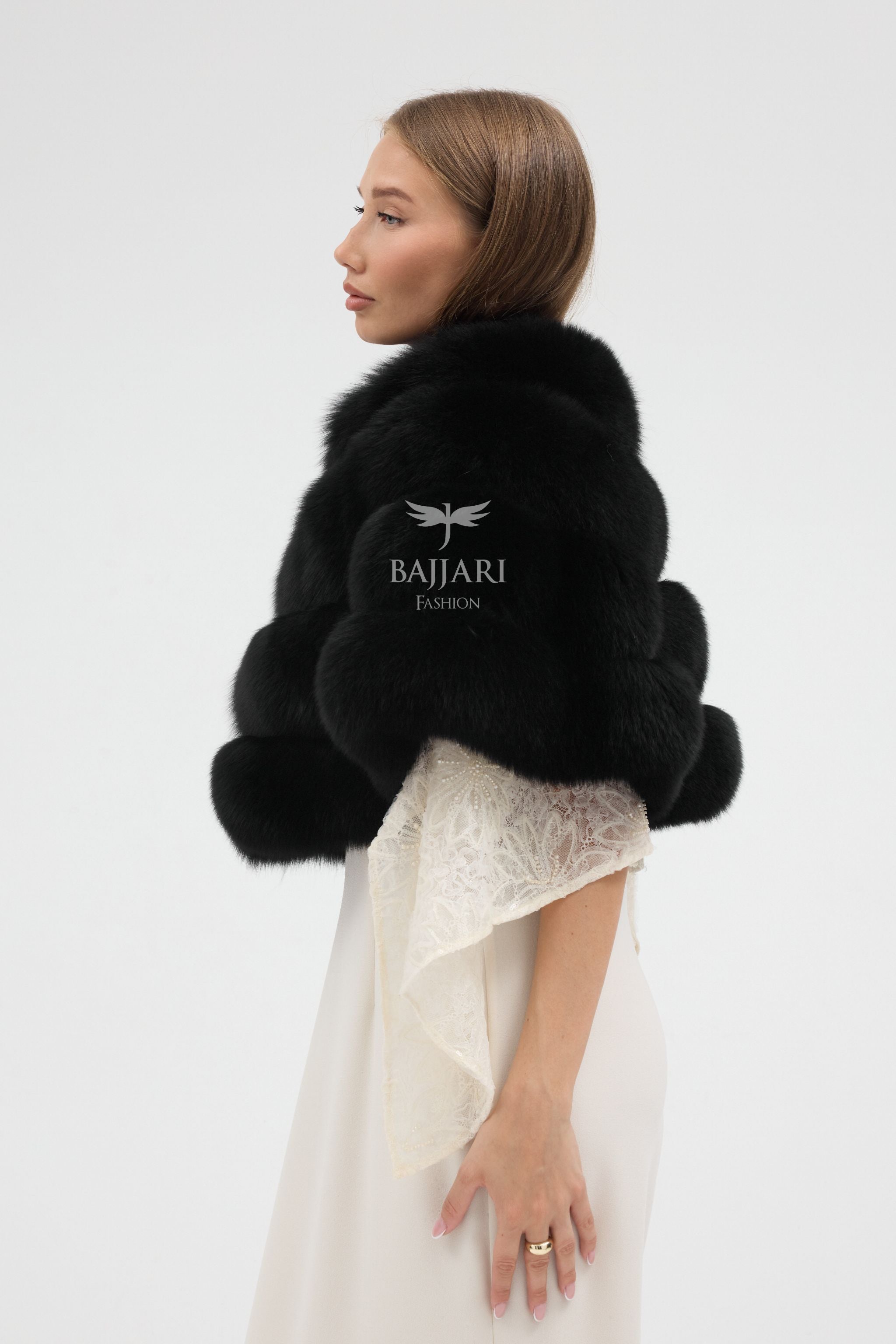 Black Fox Fur Shawl