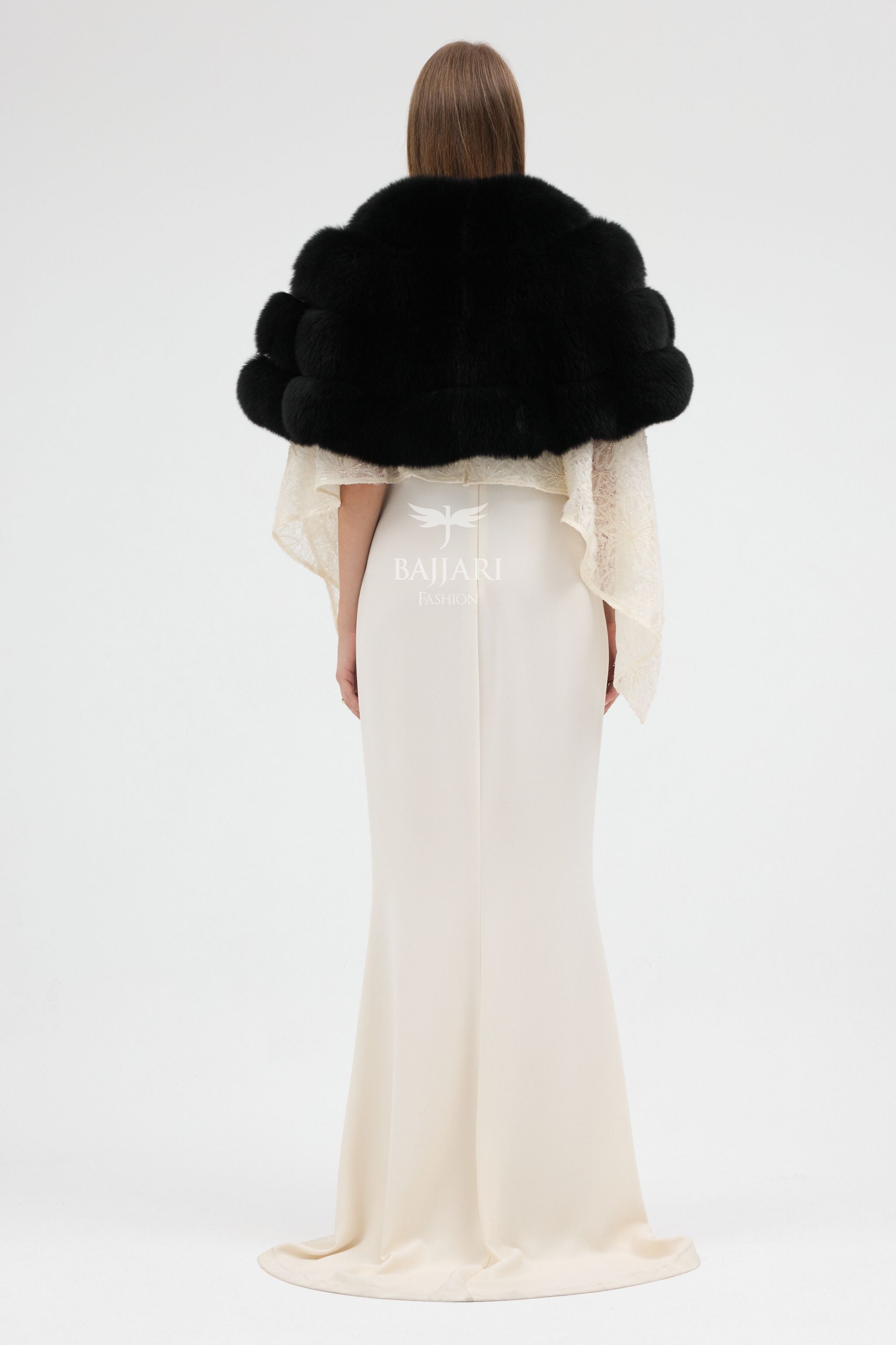 Black Fox Fur Shawl