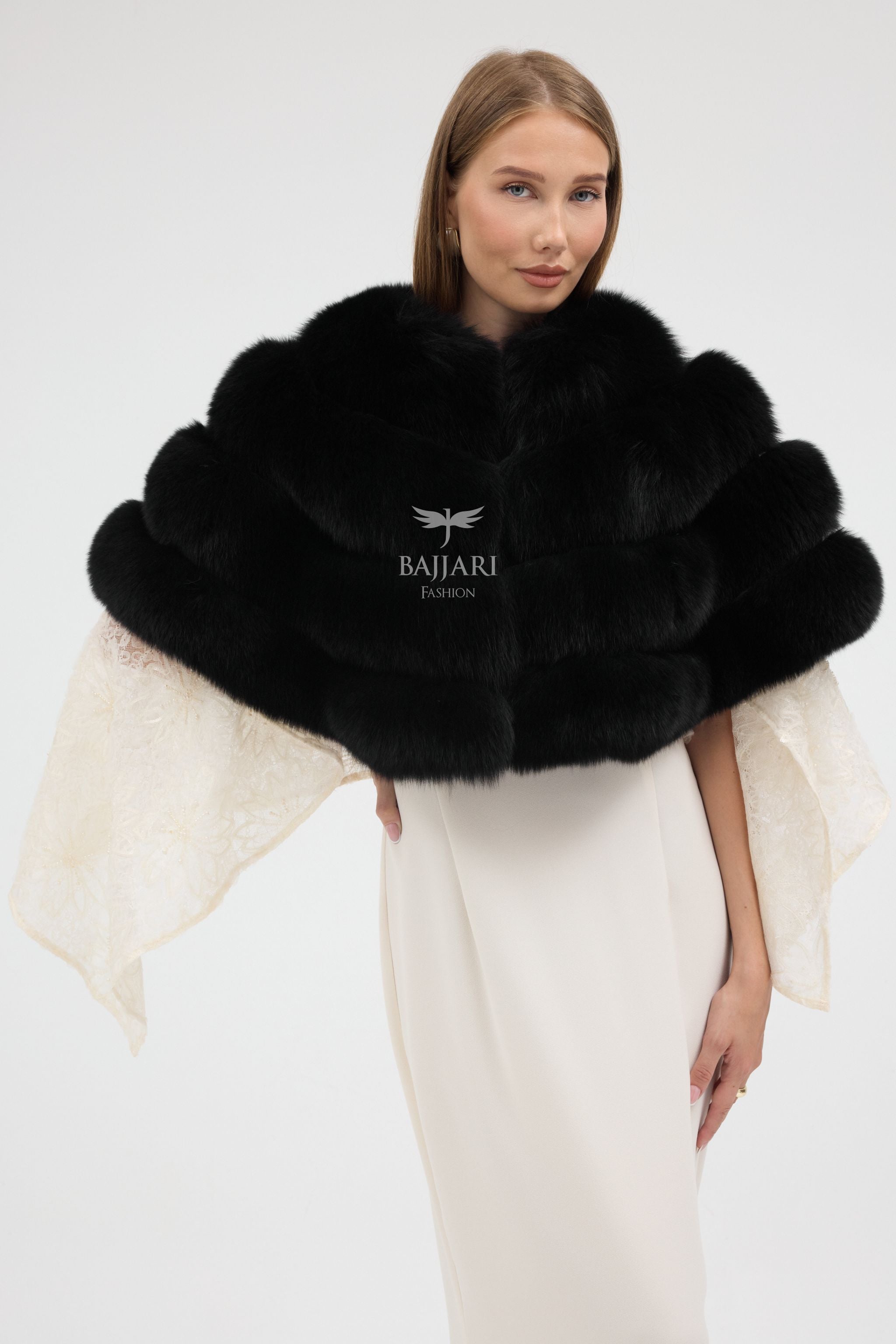 Black Fox Fur Shawl